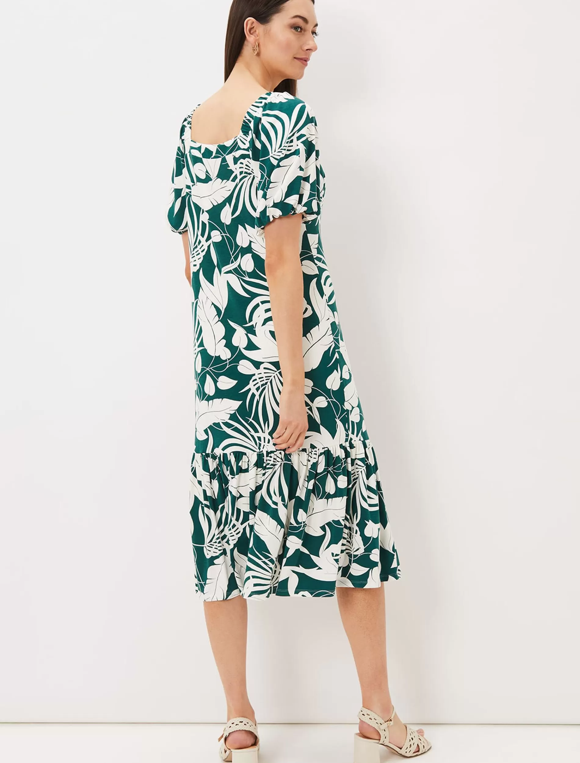Phase Eight Aayra Palm Print Midaxi Dress Peacock Best