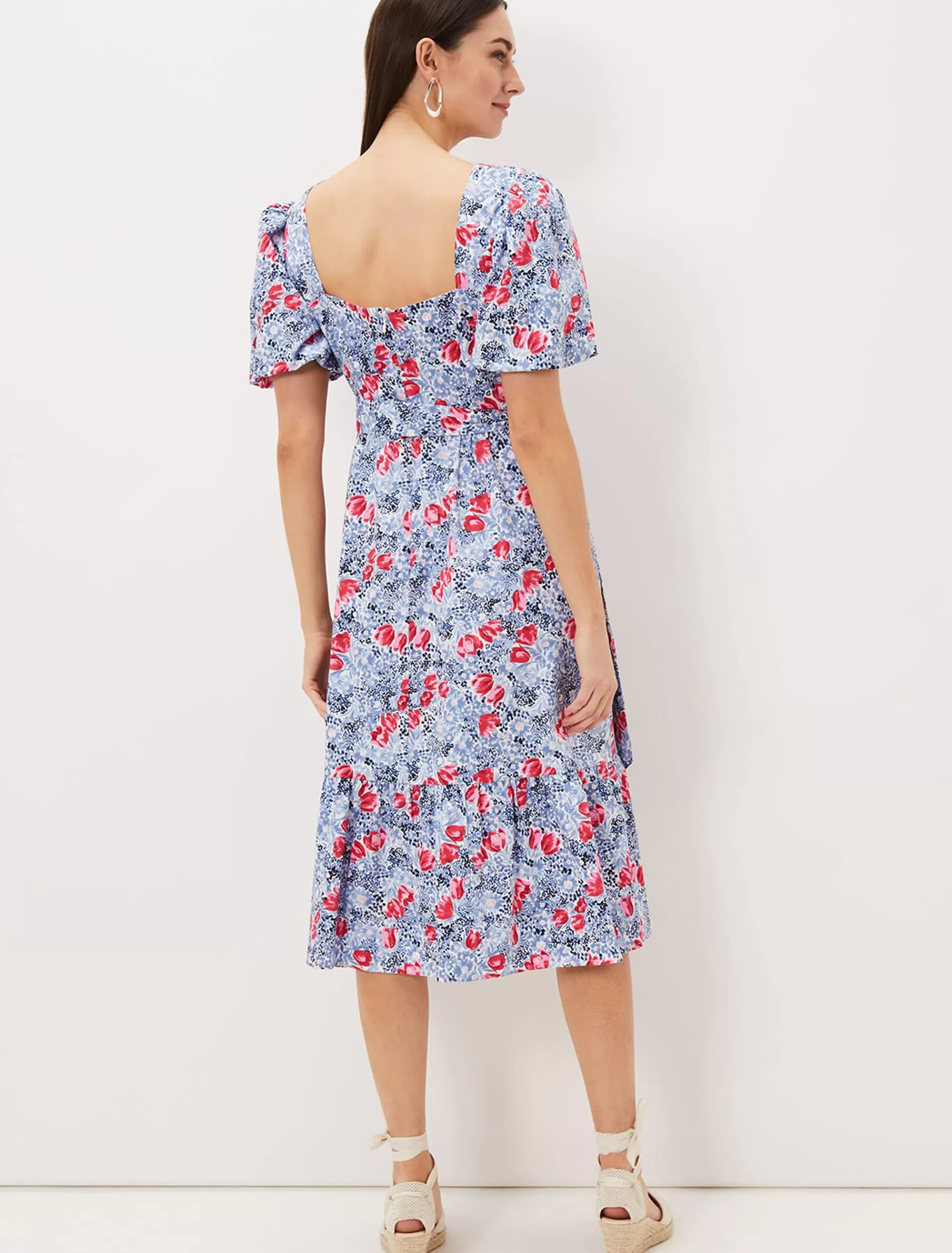 Phase Eight Abbiana Cotton Floral Midi Dress Multi-Coloured Best