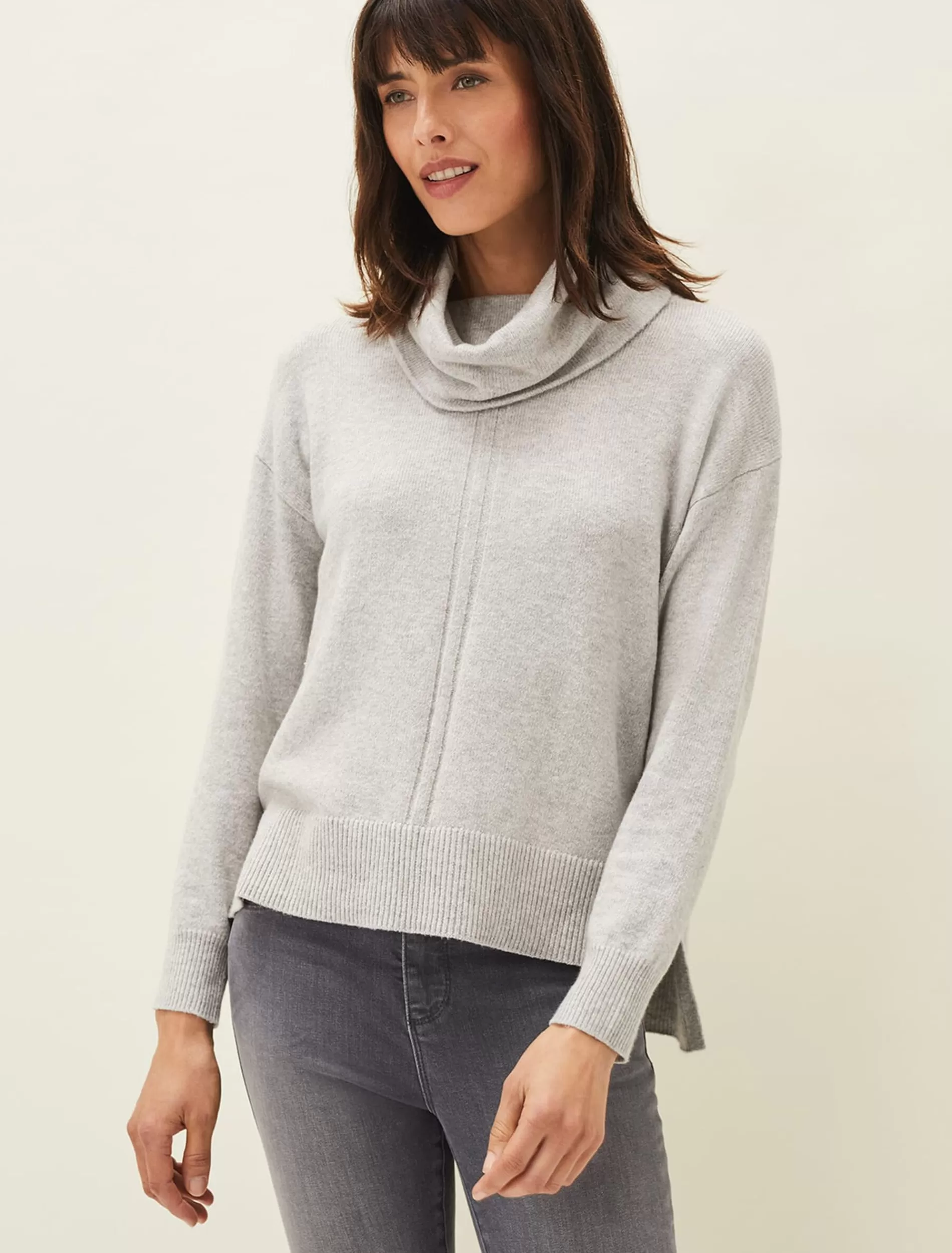 Phase Eight Abella Cowl Neck Jumper Grey Outlet