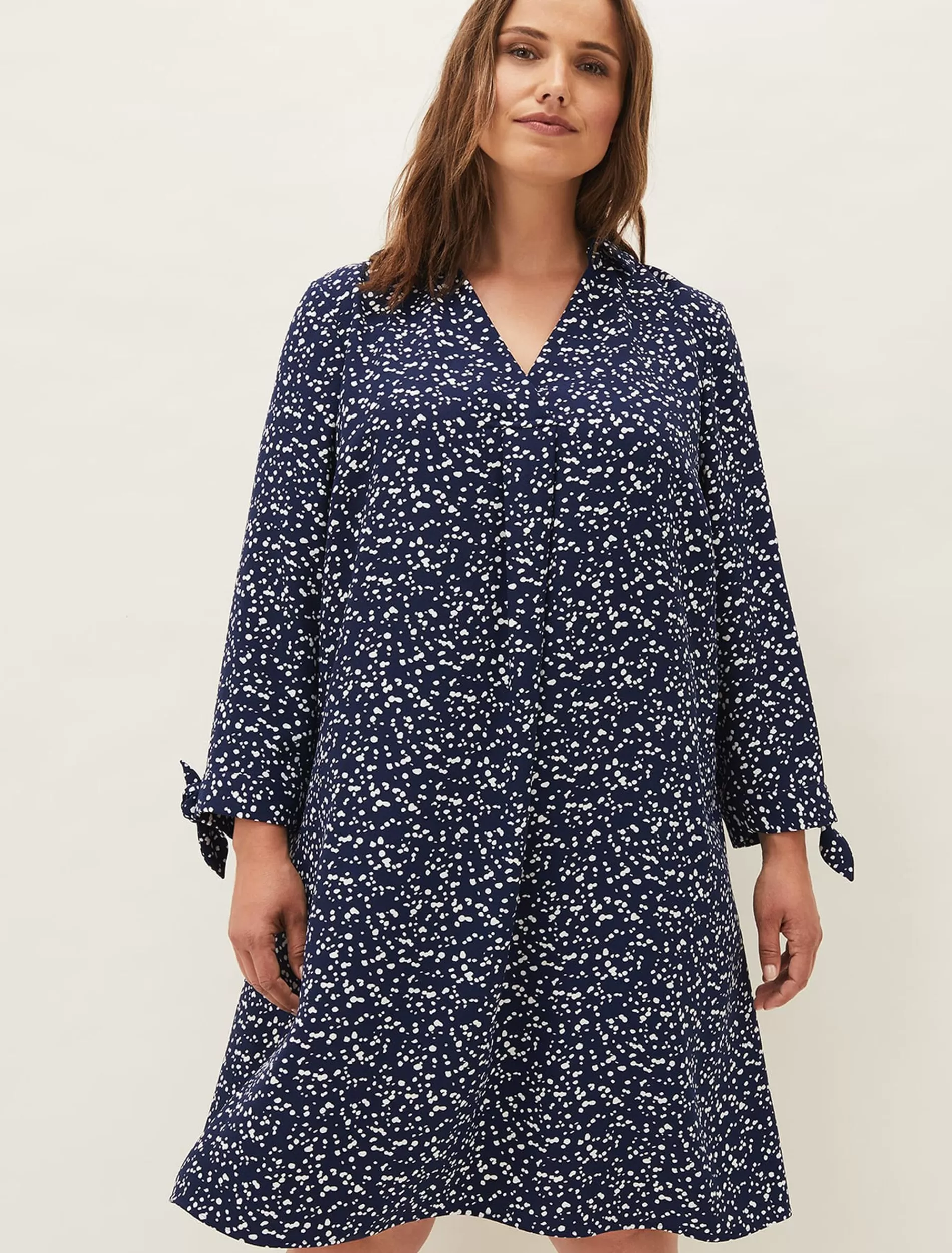 Phase Eight Abigail Spot Swing Dress Navy Shop