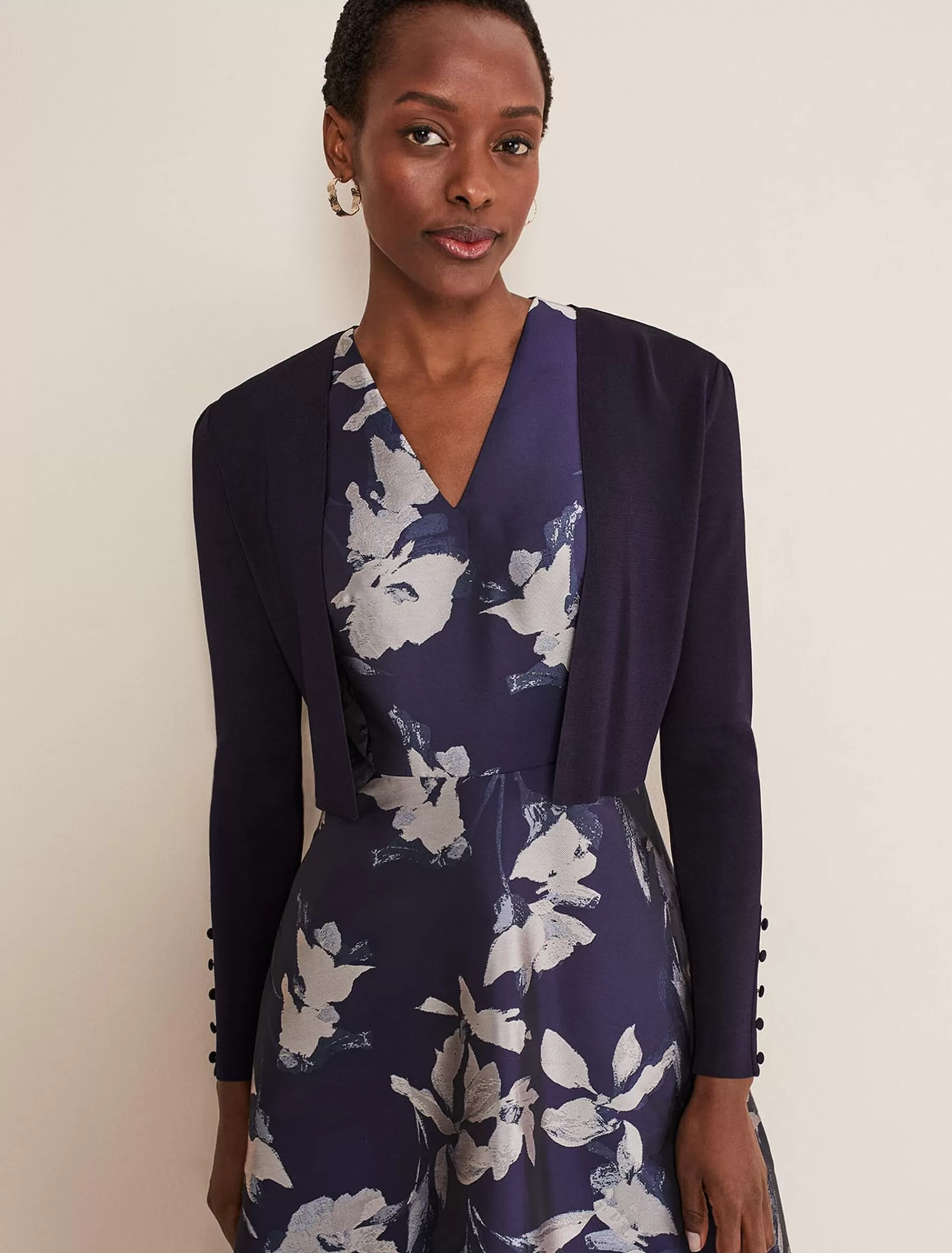 Phase Eight Adah Knitted Jacket Navy New
