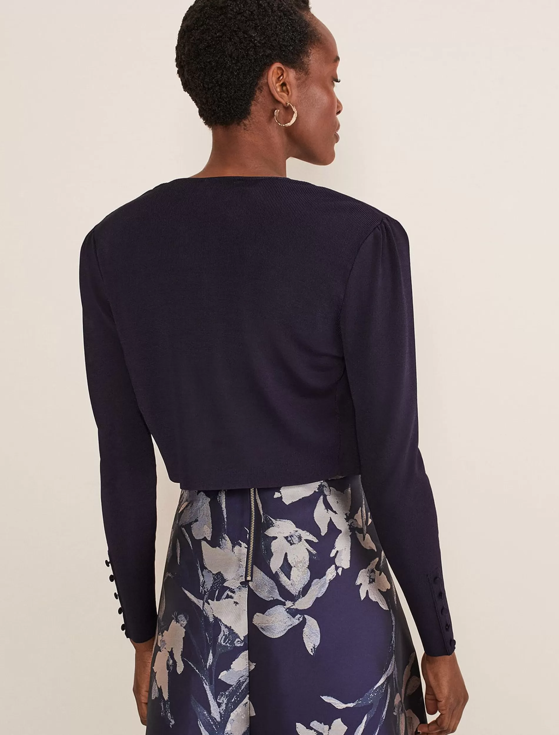 Phase Eight Adah Knitted Jacket Navy New