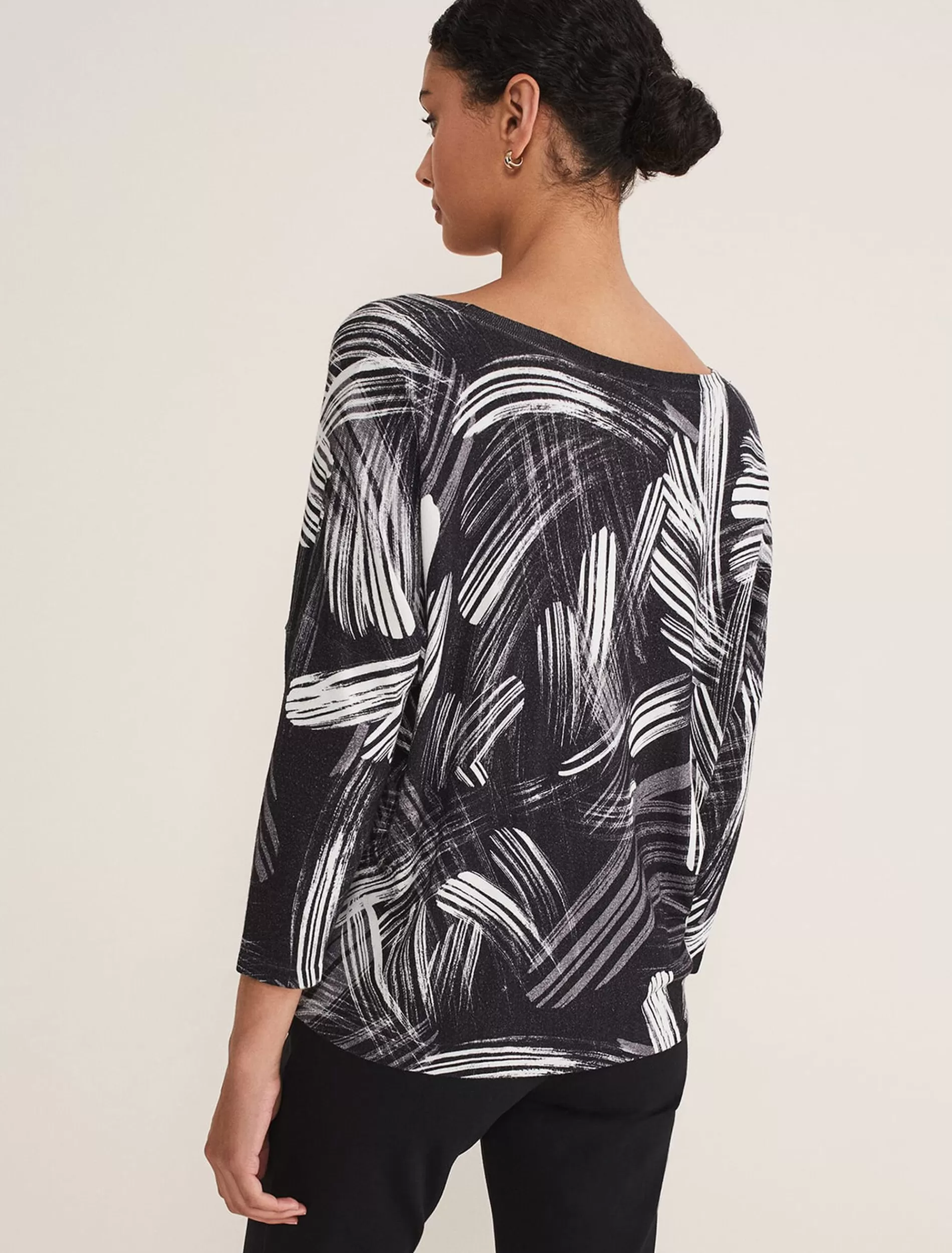 Phase Eight Adara Linear Zip Neck Print Jumper Black/Multi Best Sale