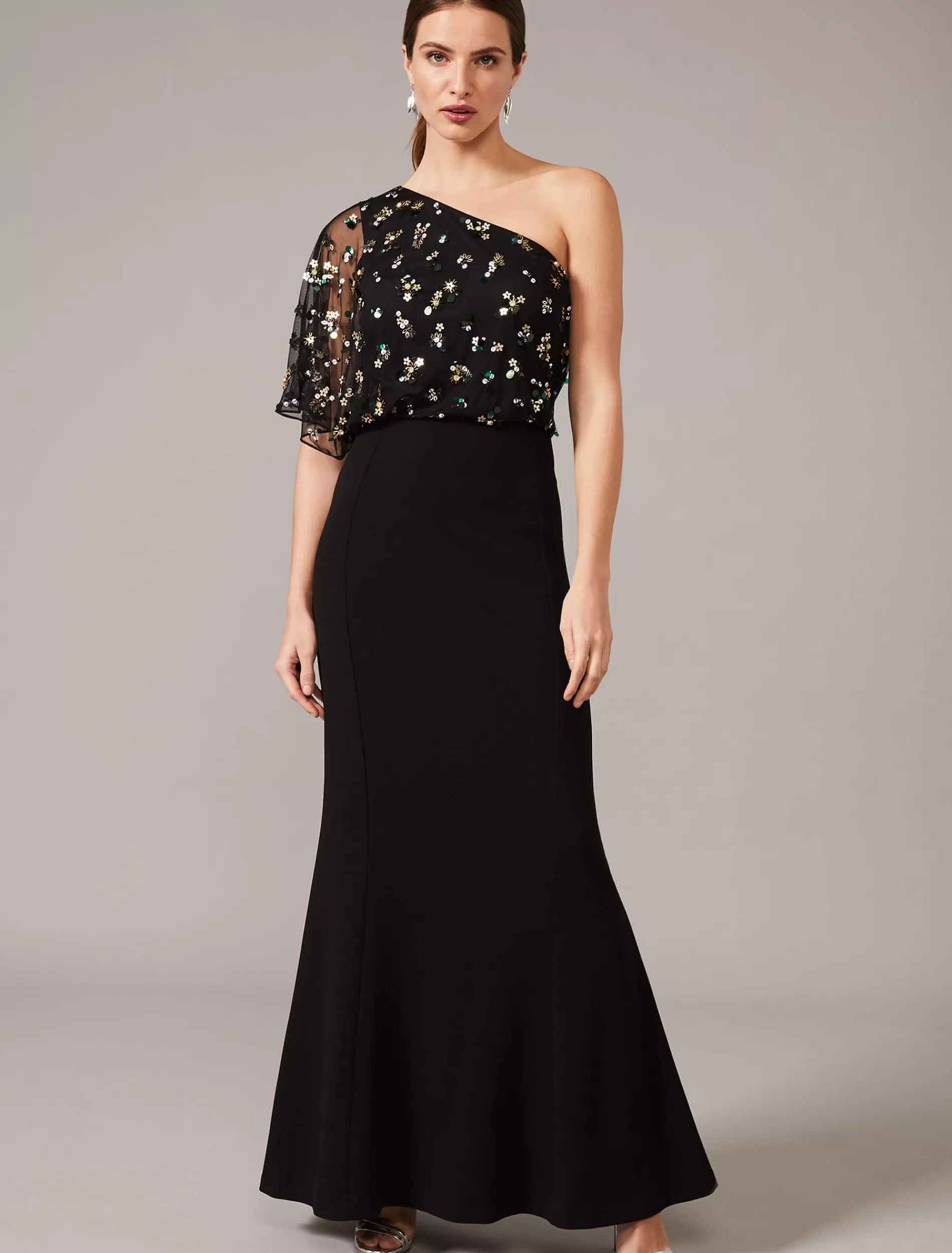 Phase Eight Adele Sequinned One Shoulder Dress Black Cheap