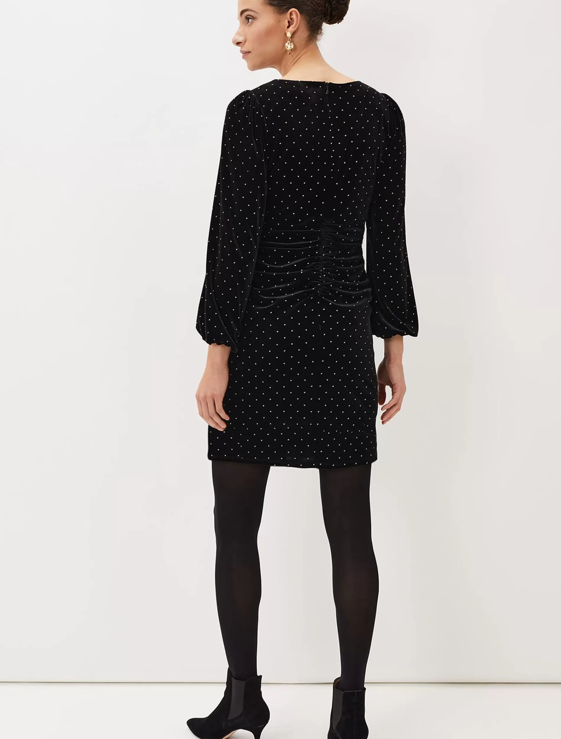 Phase Eight Adele Studded Velvet Mini Dress Black New