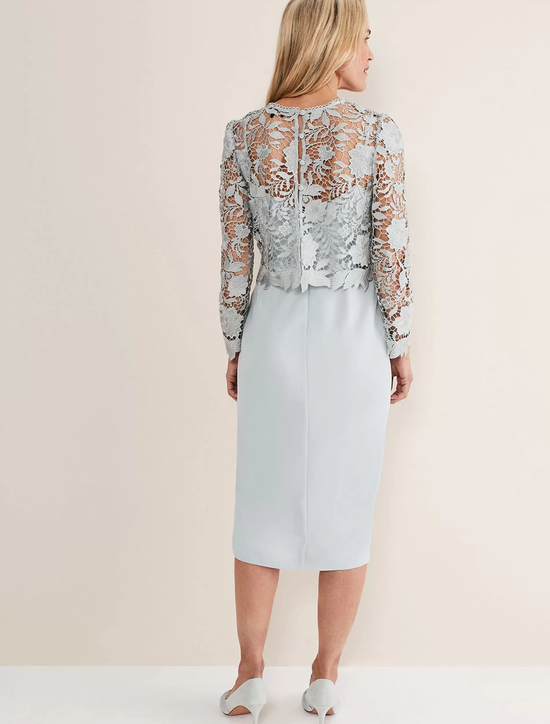 Phase Eight Adeline Double Layer Dress Eau De Nil Store