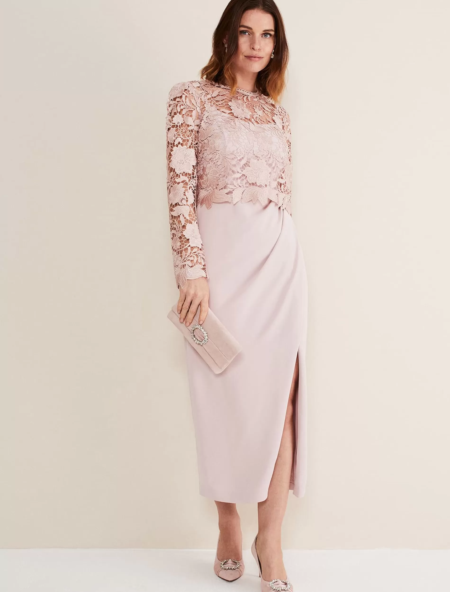 Phase Eight Adeline Double Layer Maxi Dress Antique Rose Online