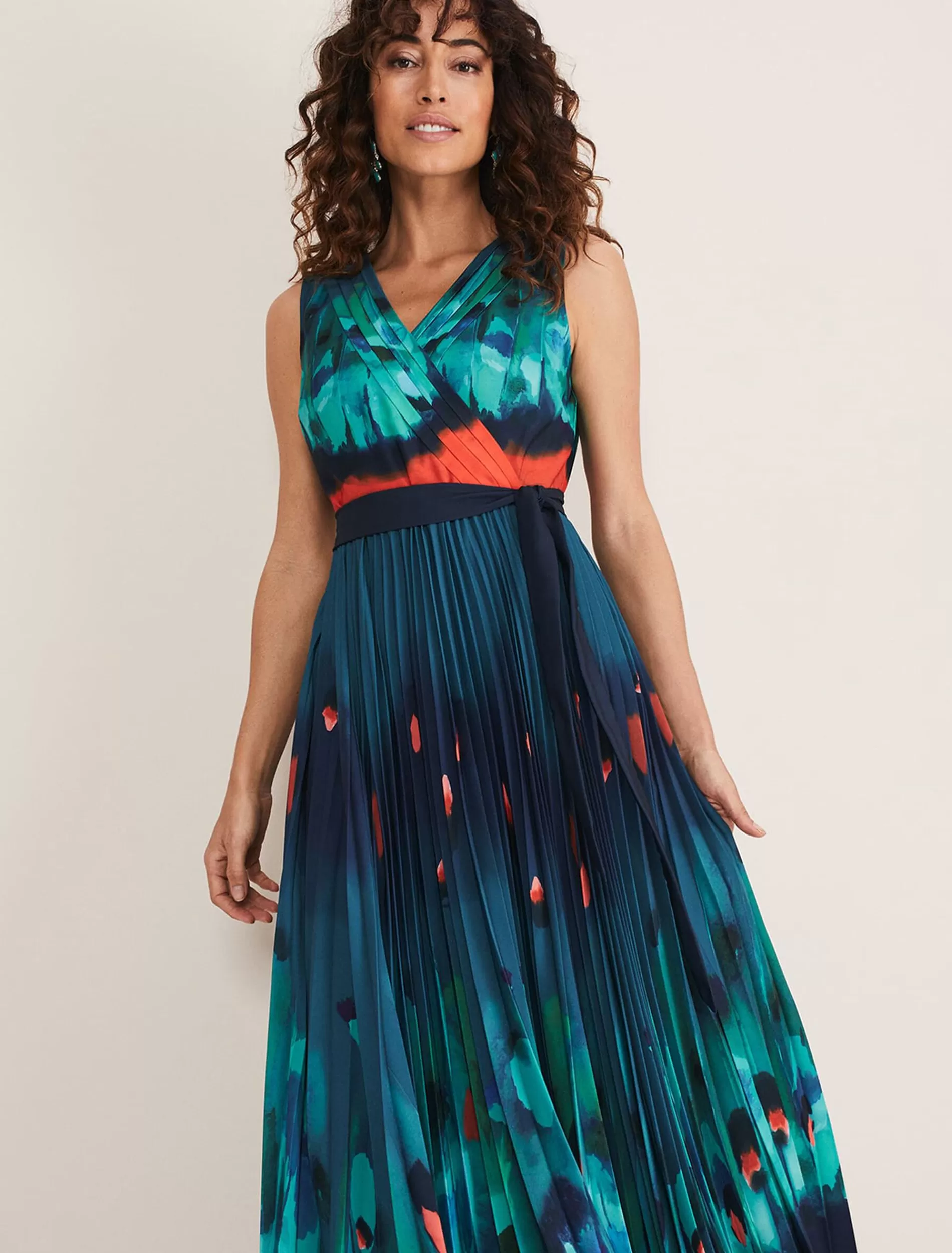 Phase Eight Adriana Print Maxi Dress Malachite/Multi Shop