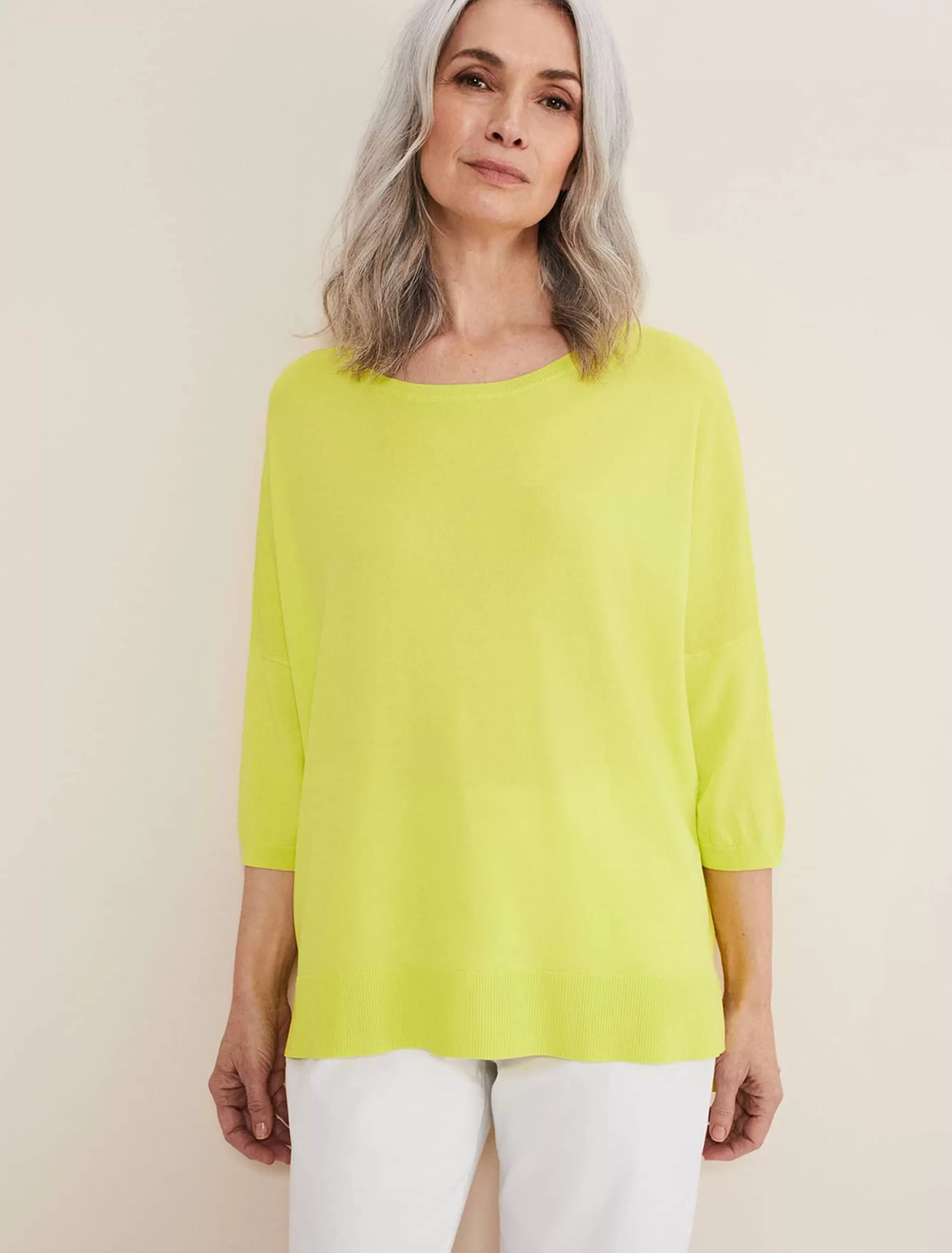 Phase Eight Adriana Stepped Hem Knit Lime Sale