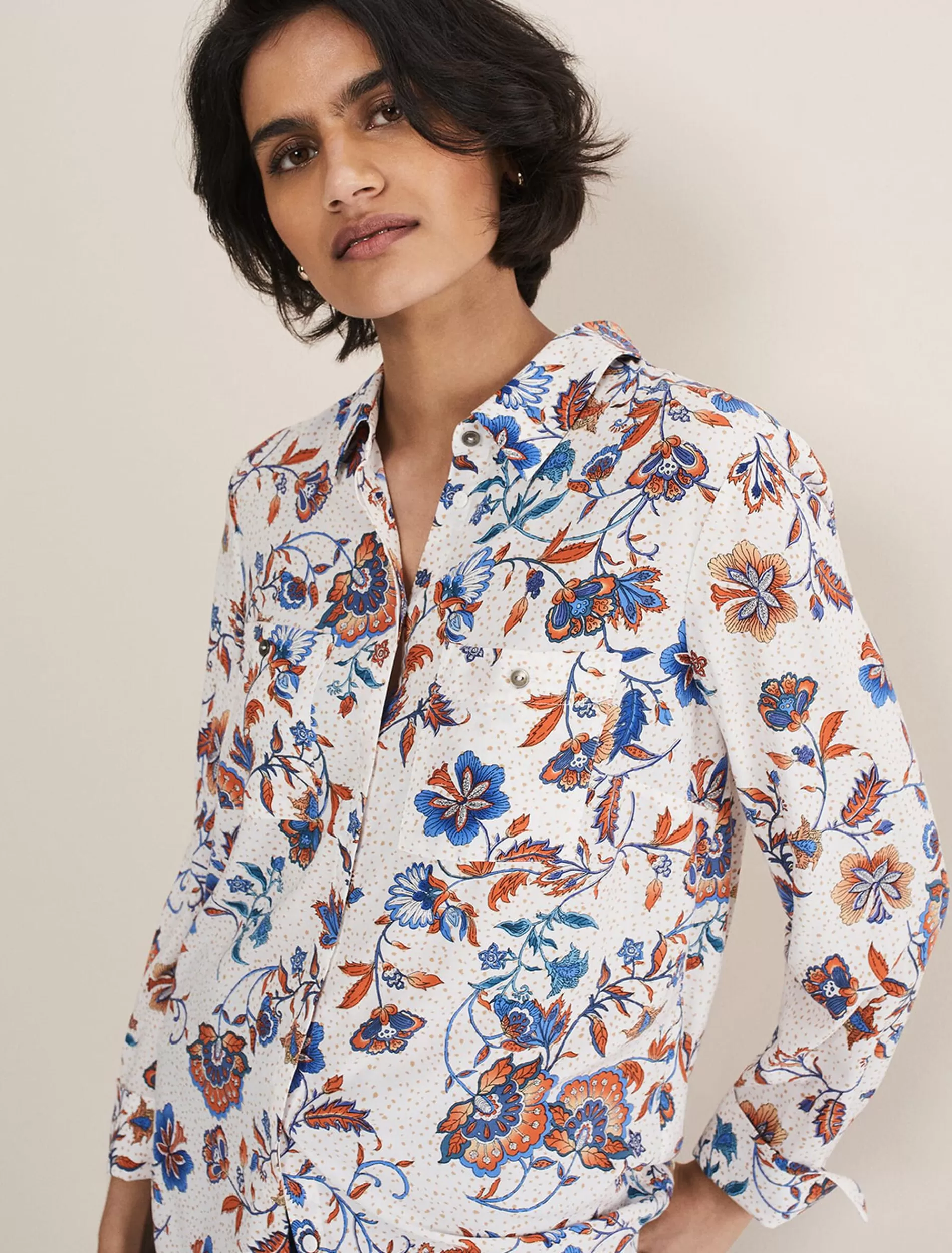 Phase Eight Adriel Floral Shirt Cream/Multi Store