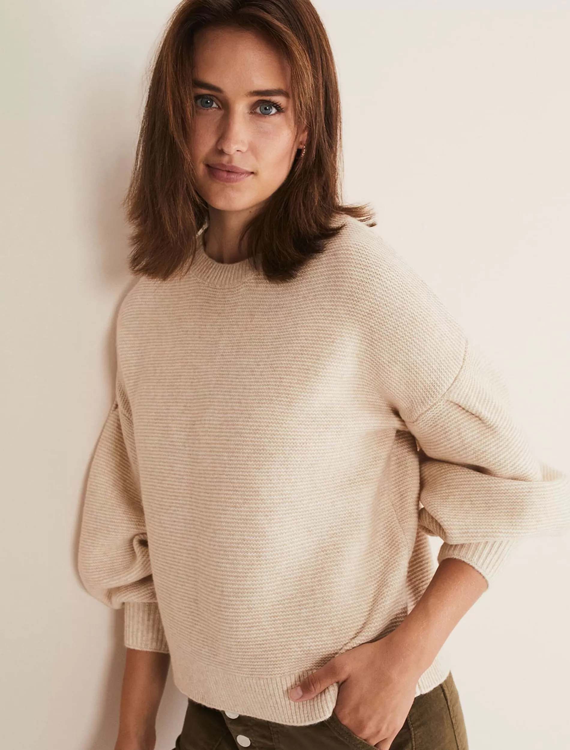 Phase Eight Afia Bell Sleeve Knitted Jumper Oatmeal Flash Sale