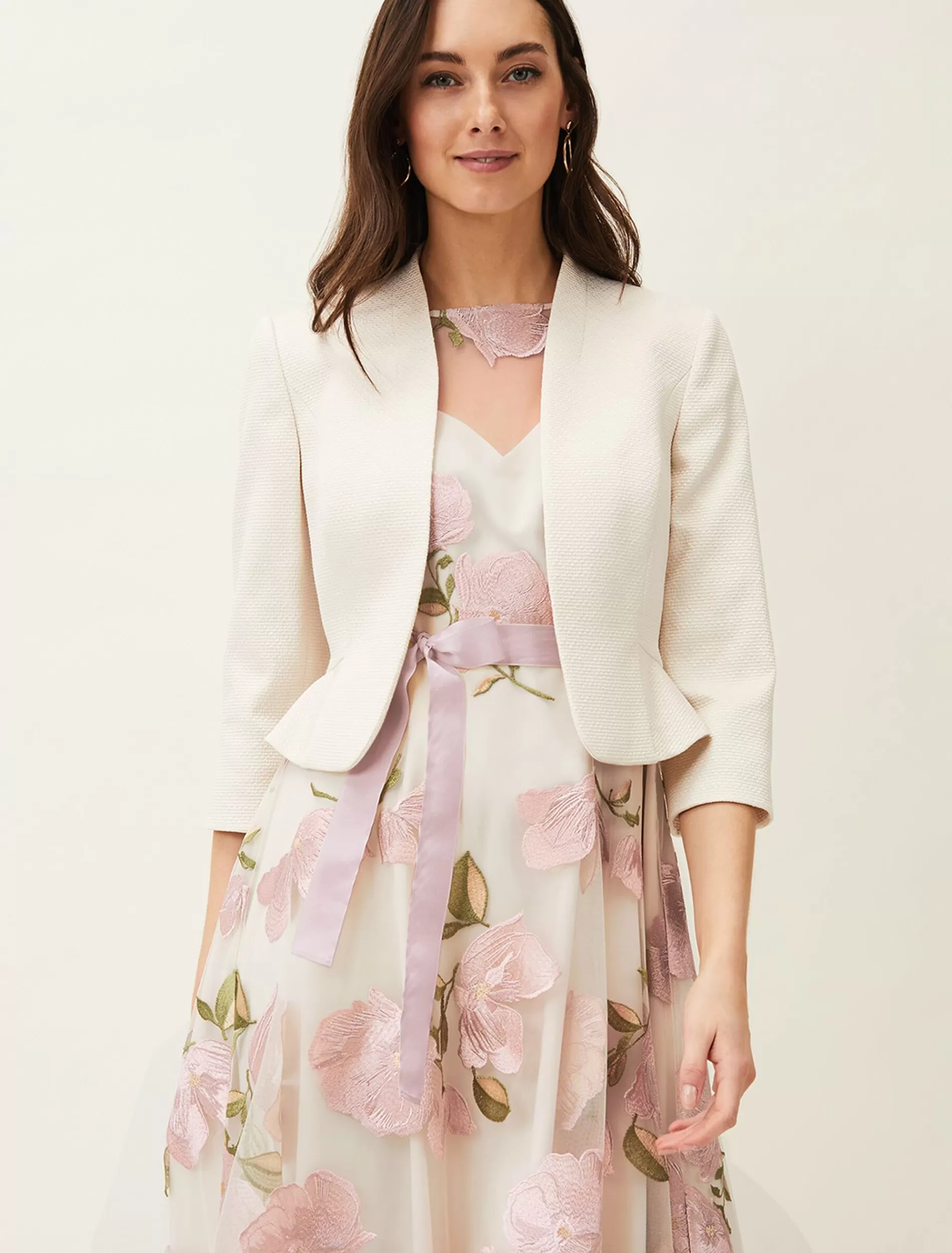 Phase Eight Aisha Textured Occasion Jacket Oyster Fashion
