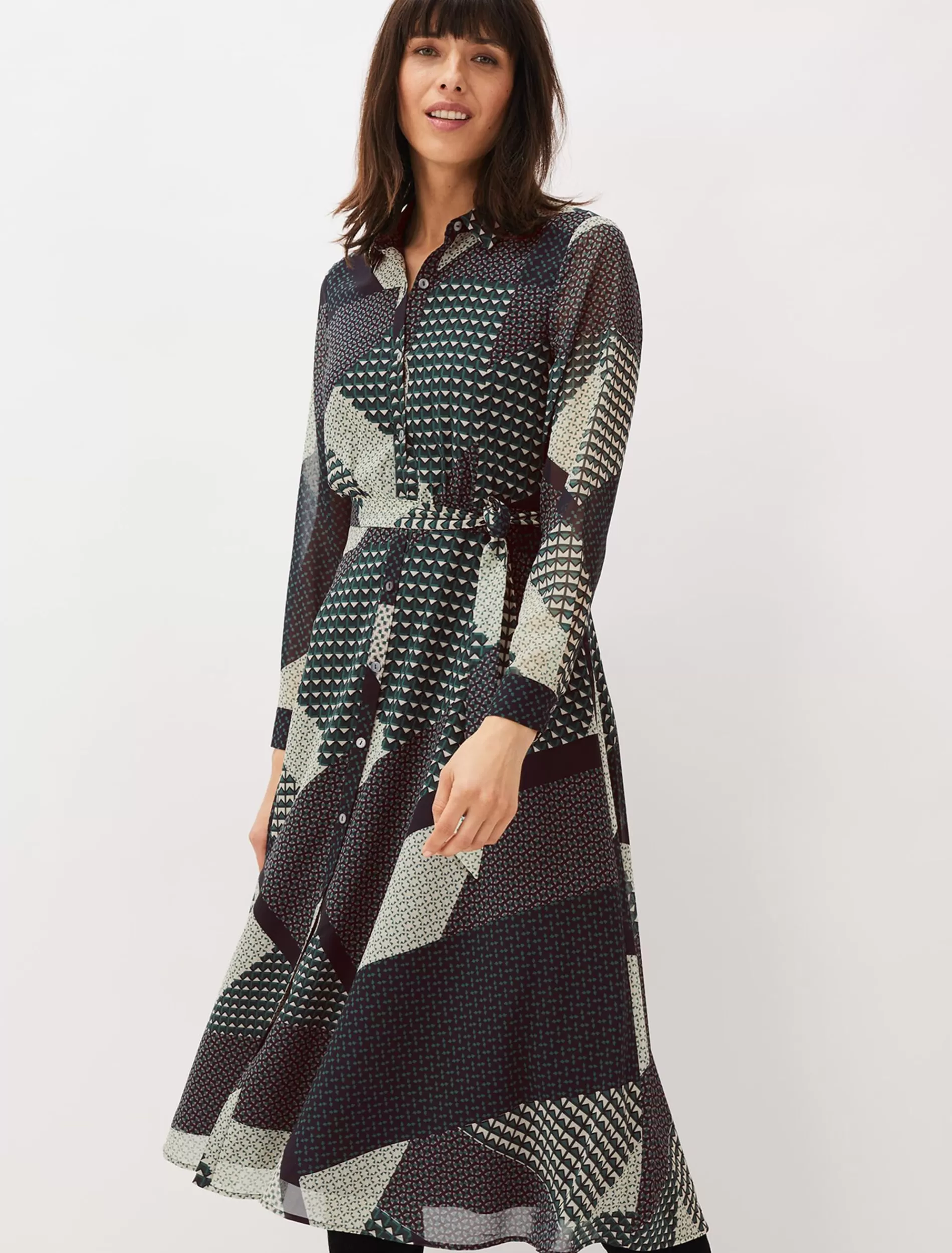 Phase Eight Alaina Print Shirt Dress Navy/Multi Flash Sale