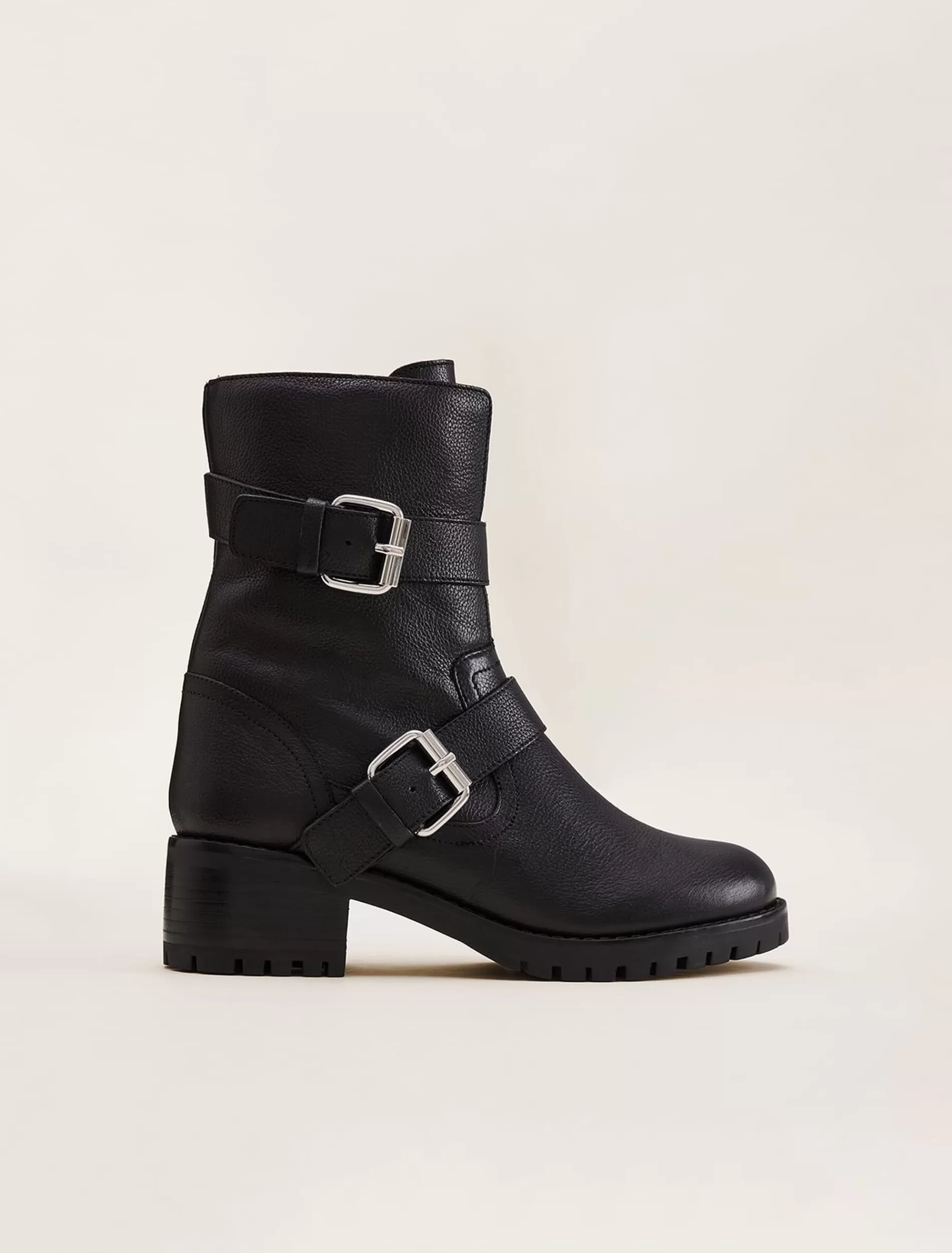 Phase Eight Alaska Leather Biker Boots Black Hot