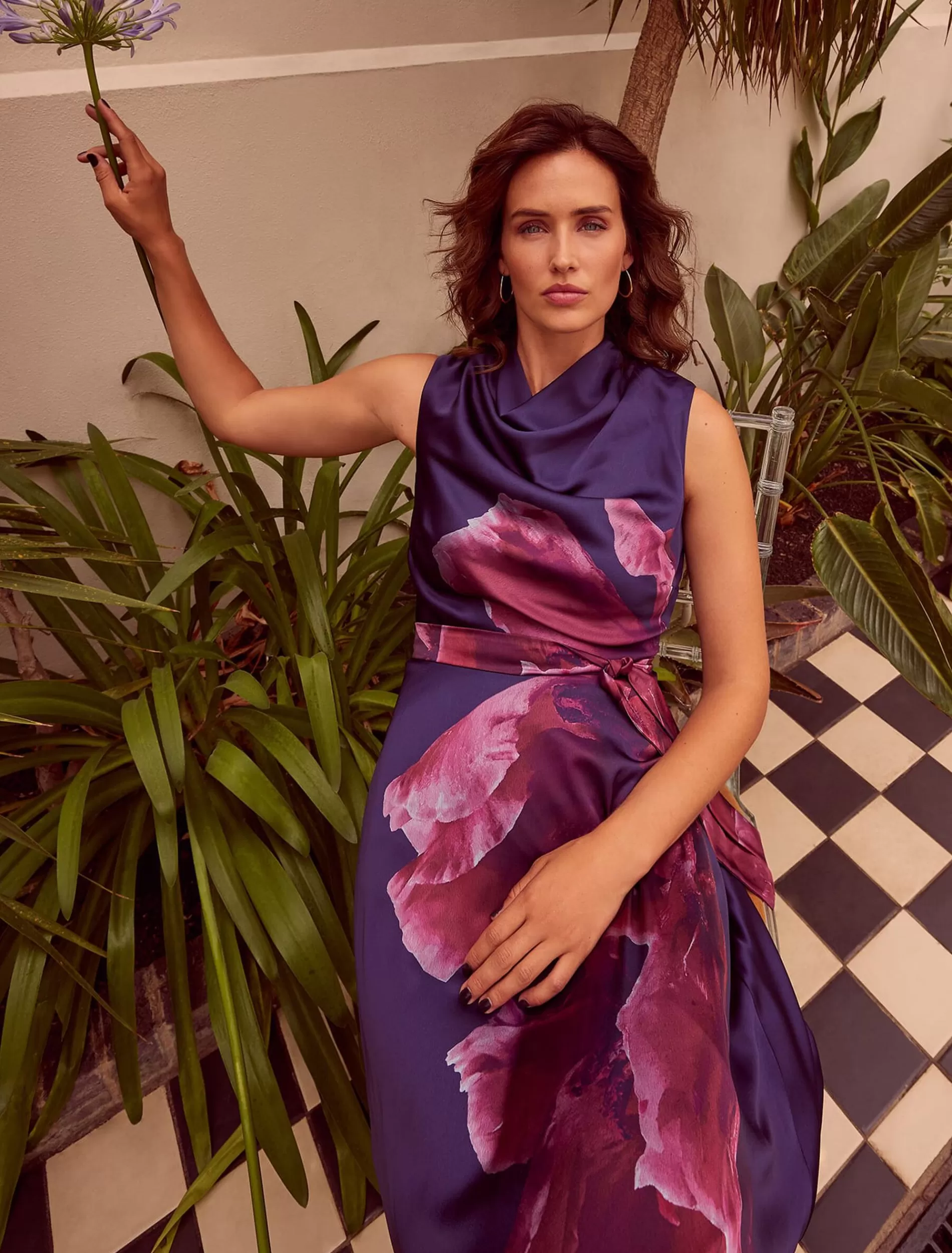 Phase Eight Alayna Floral Midi Dress Navy/Multi Store