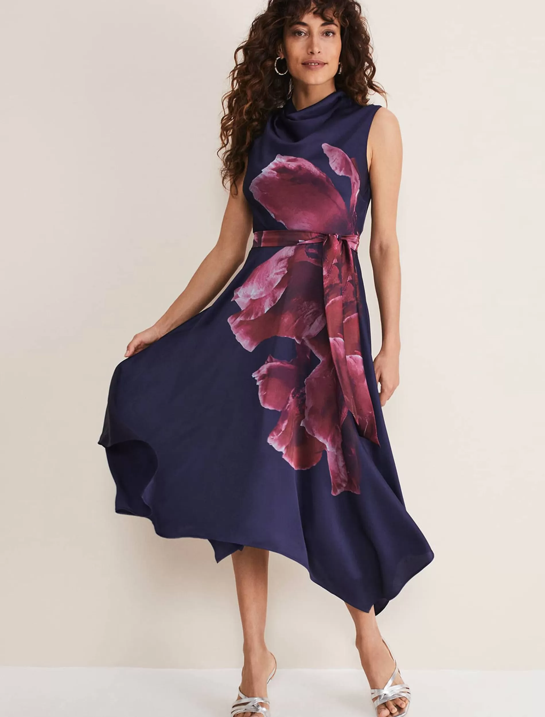 Phase Eight Alayna Floral Midi Dress Navy/Multi Store