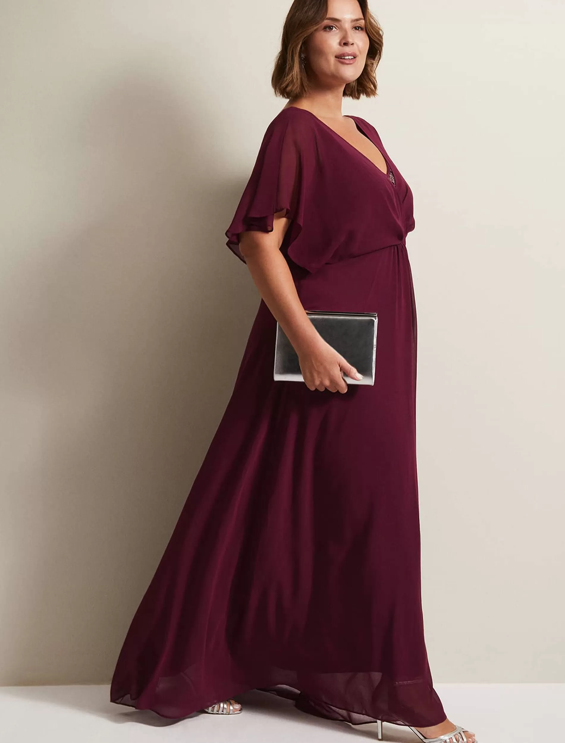 Phase Eight Albertina Sequin Maxi Dress Berry Store