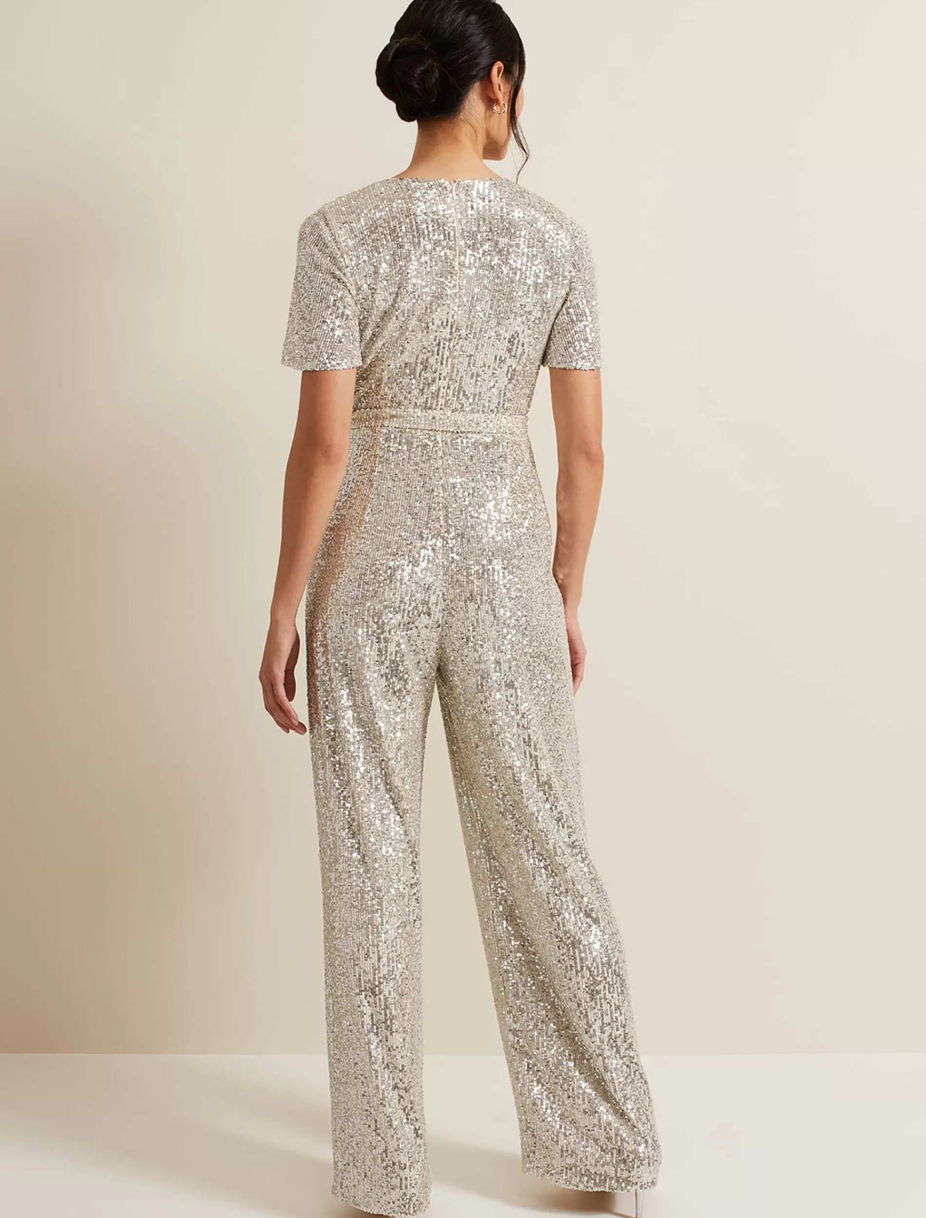 Phase Eight Alessandra Sequin Embellished Jumpsuit Silver Discount