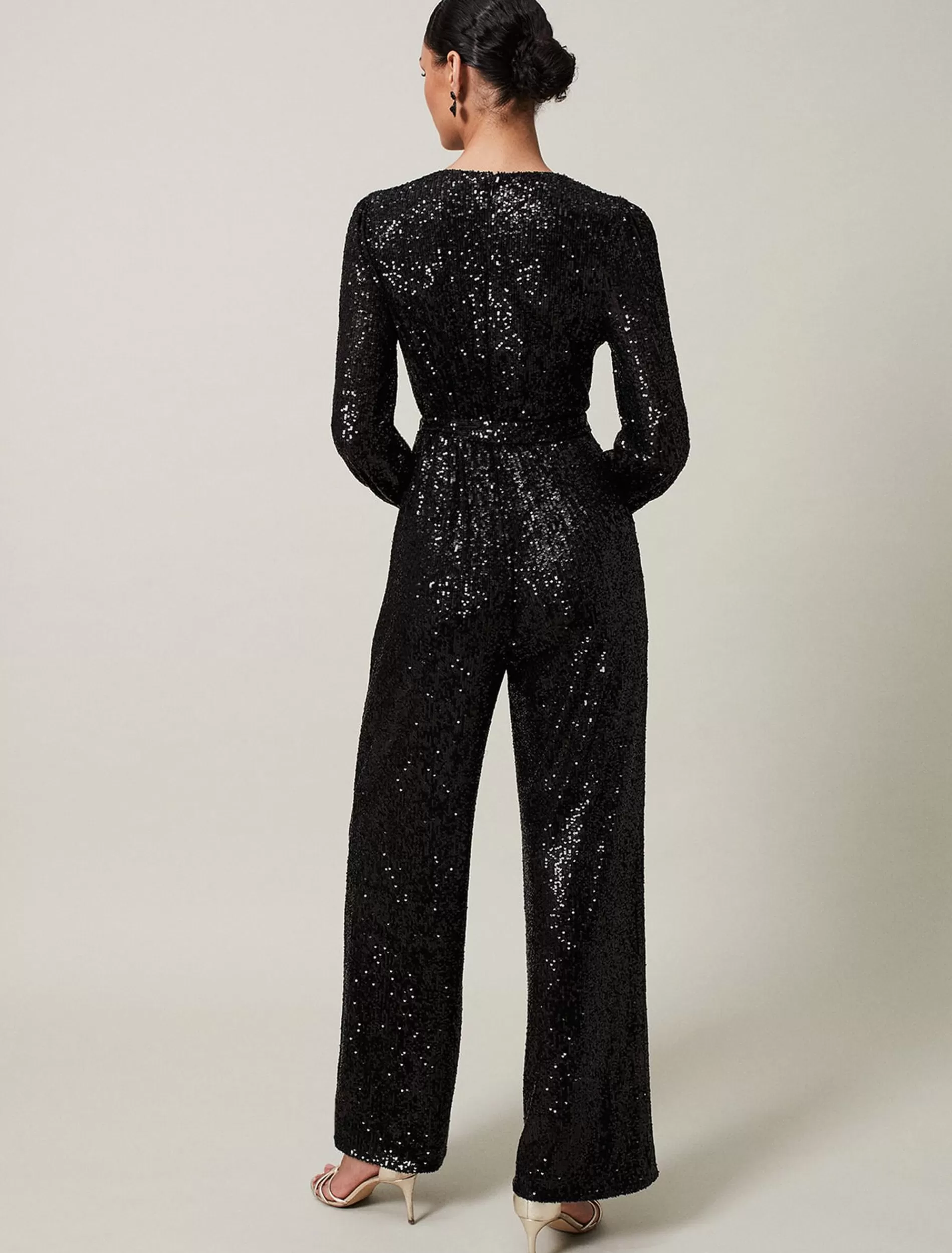 Phase Eight Alessandra Sequin Jumpsuit Black Cheap