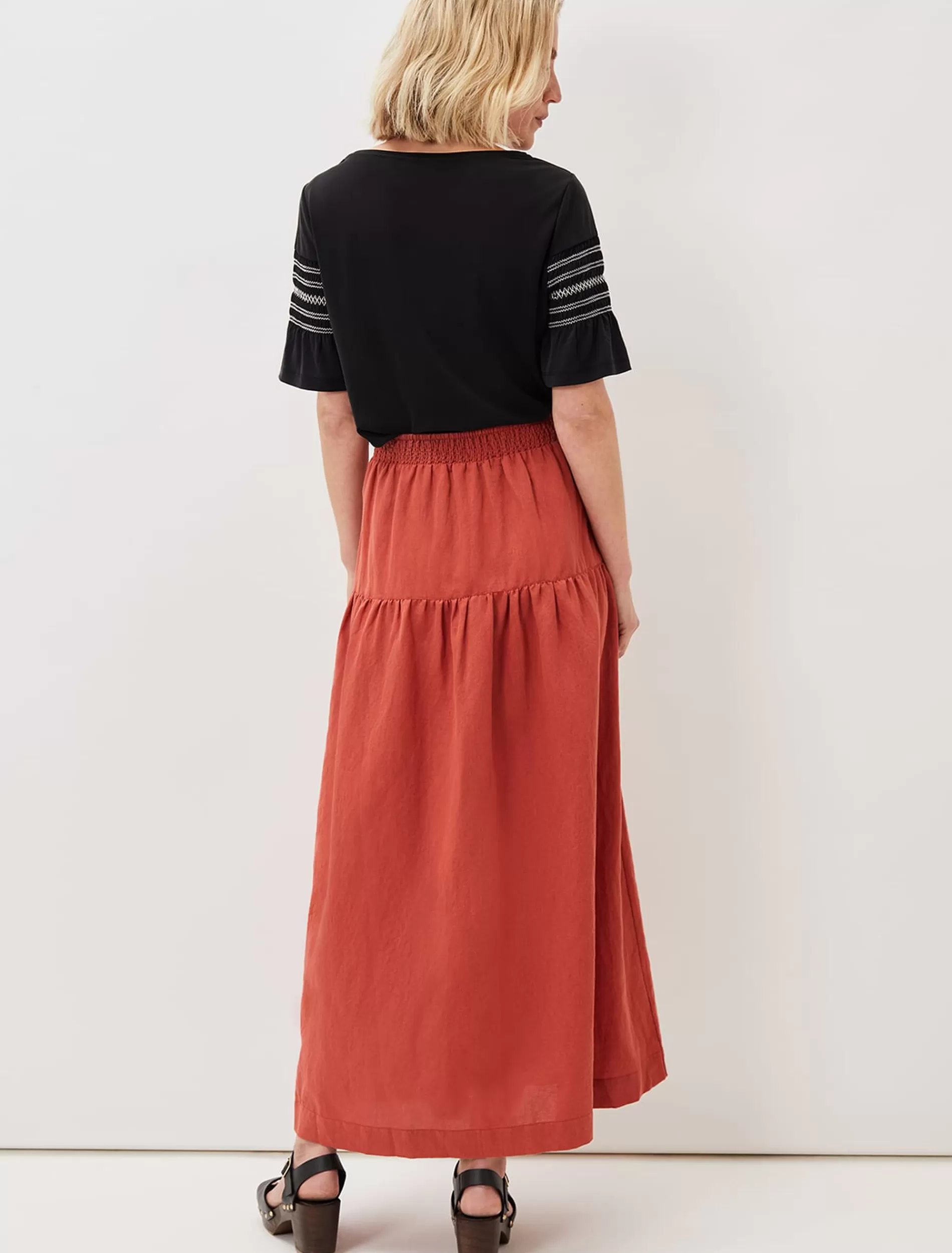 Phase Eight Alessia Linen Maxi Skirt Terracotta Cheap