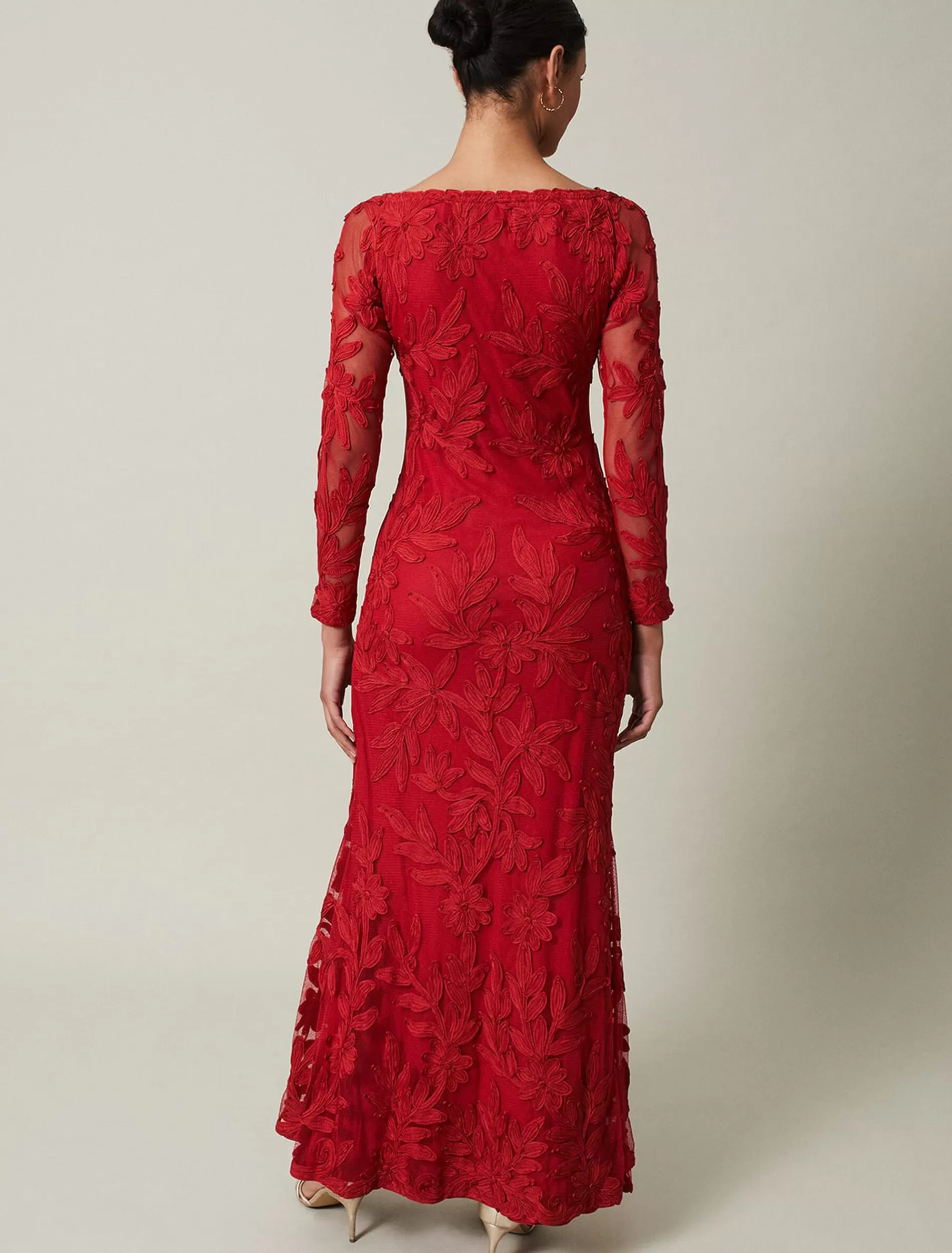 Phase Eight Alicia Tapework Maxi Dress Scarlet Cheap