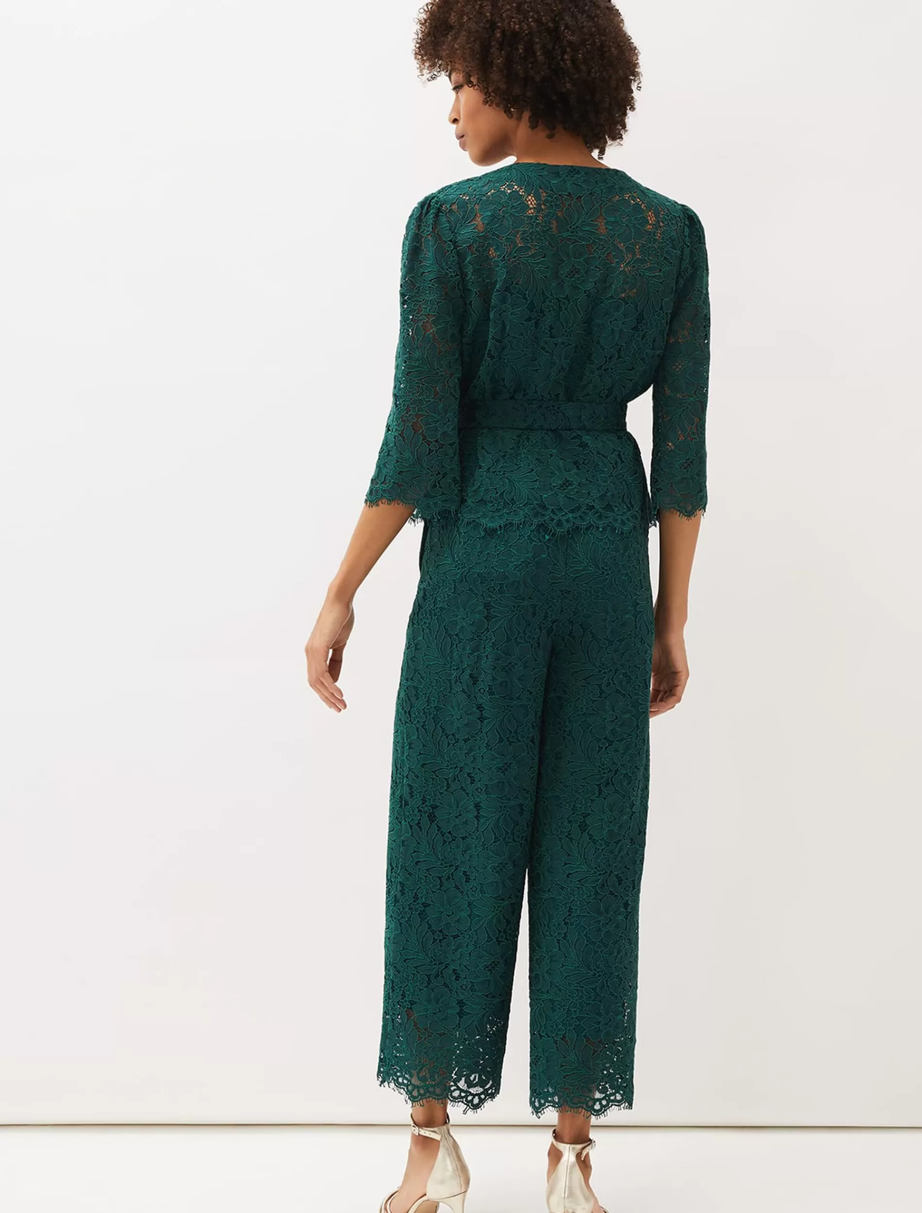 Phase Eight Aliza Lace Co-Ord Trousers Pine Hot