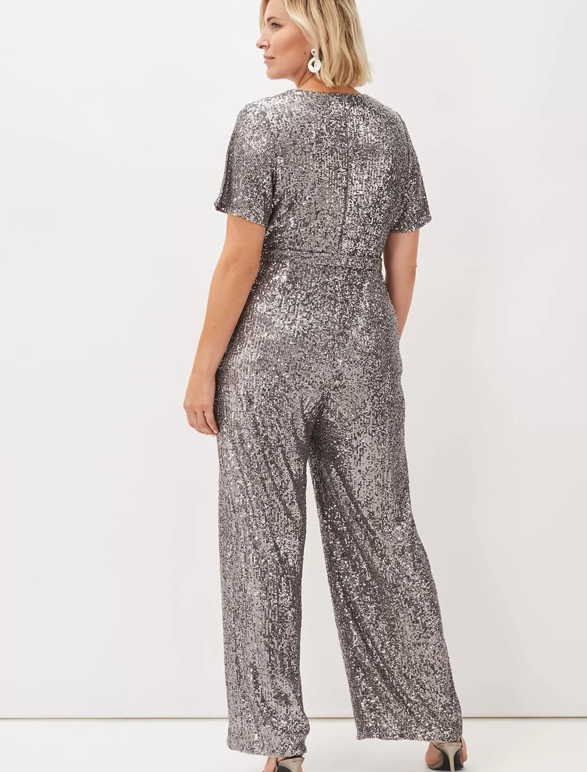 Phase Eight Allesandra Sequin Jumpsuit Pewter Cheap
