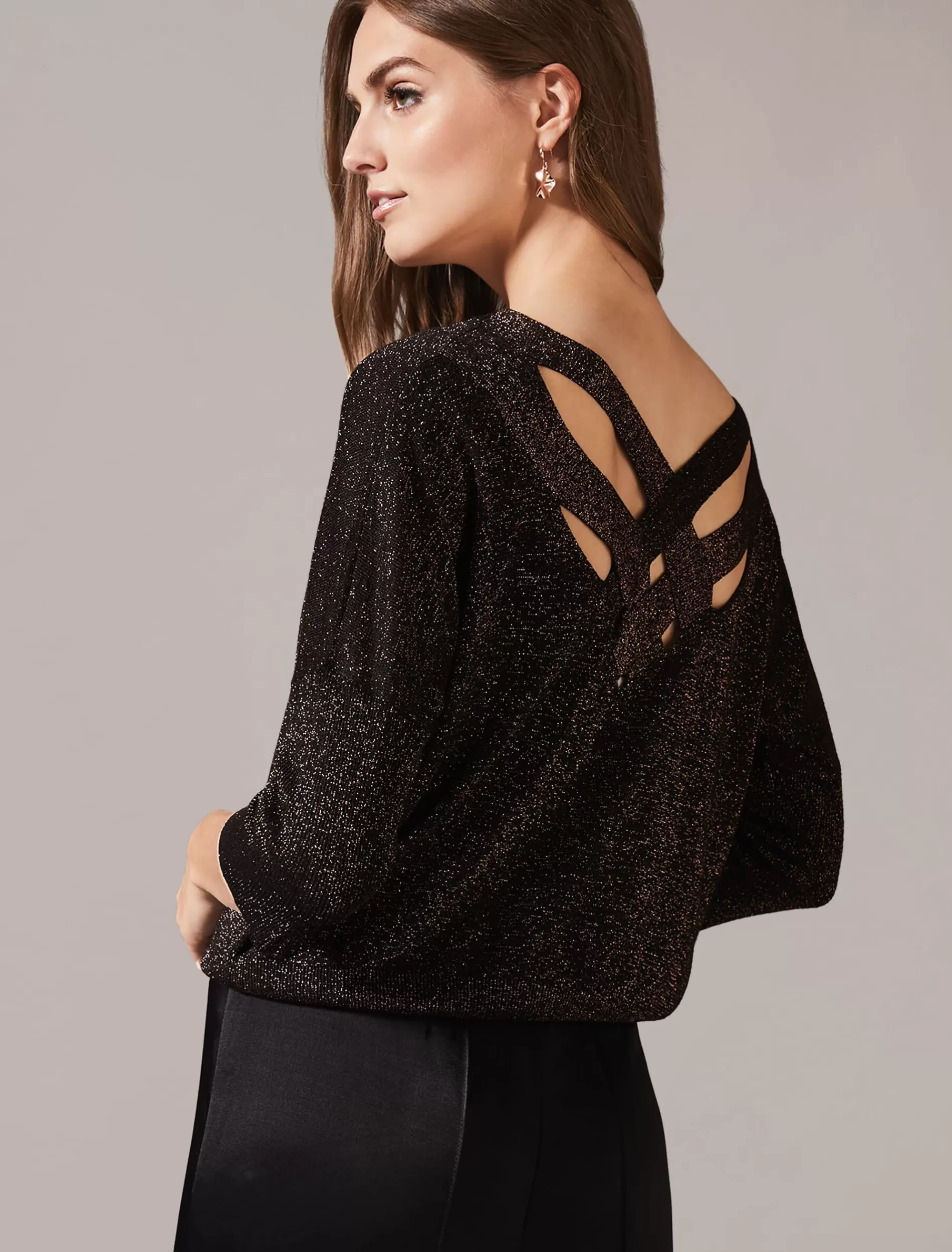 Phase Eight Allison Shimmer Knit Top Bronze Online