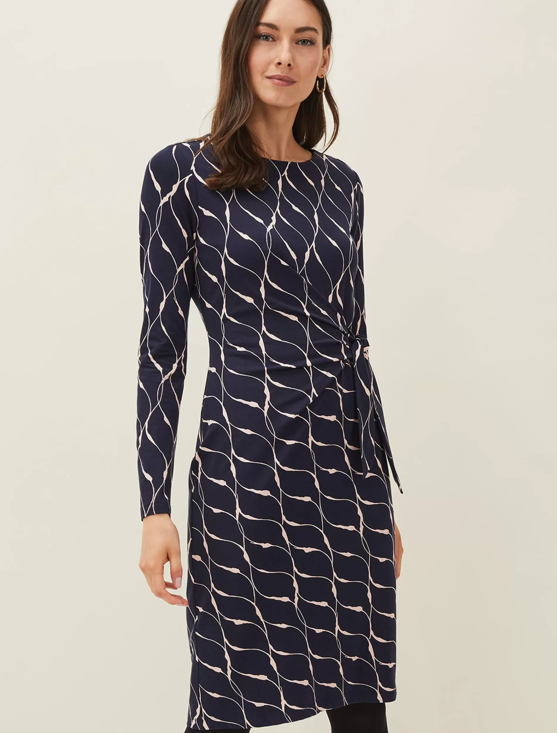 Phase Eight Ally Abstract Print Dress Navy Best