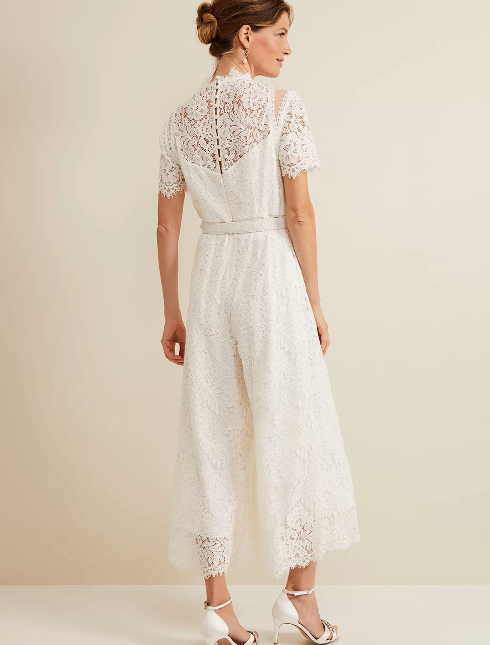 Phase Eight Amaliah Lace Jumpsuit Ivory Hot