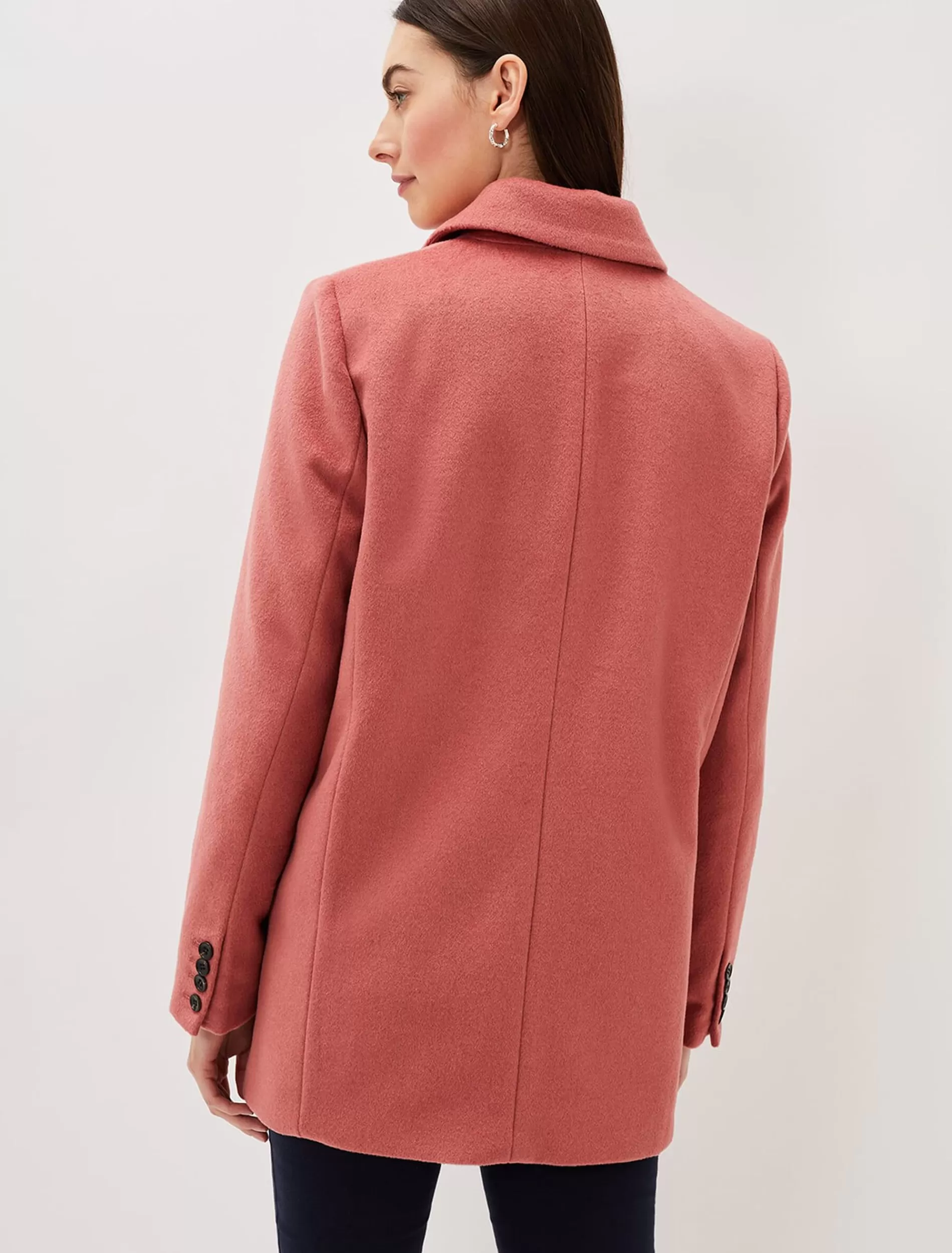 Phase Eight Amara Wool Coat Dark Coral Clearance