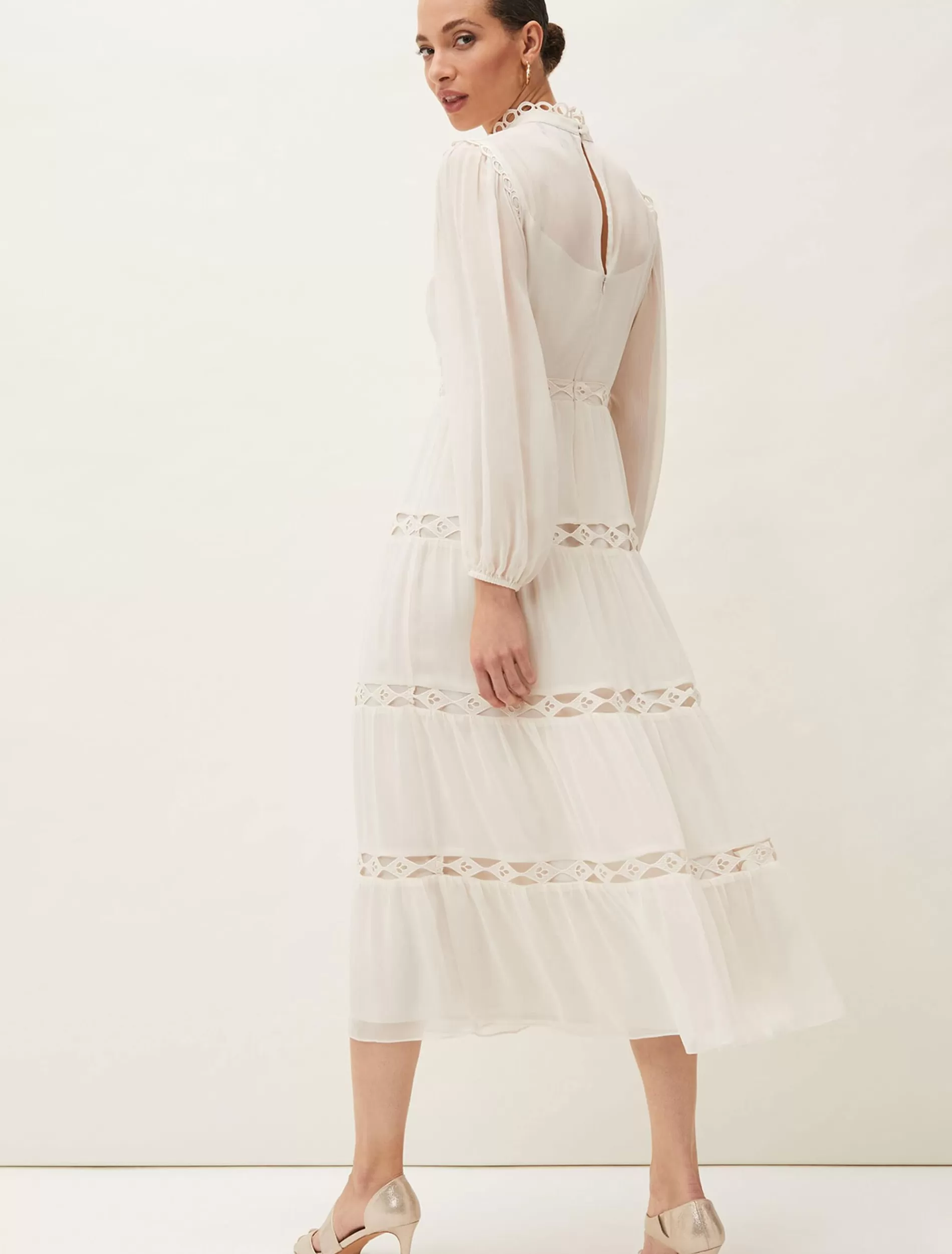 Phase Eight Amberlee Cutwork Midi Dress Parchment Shop