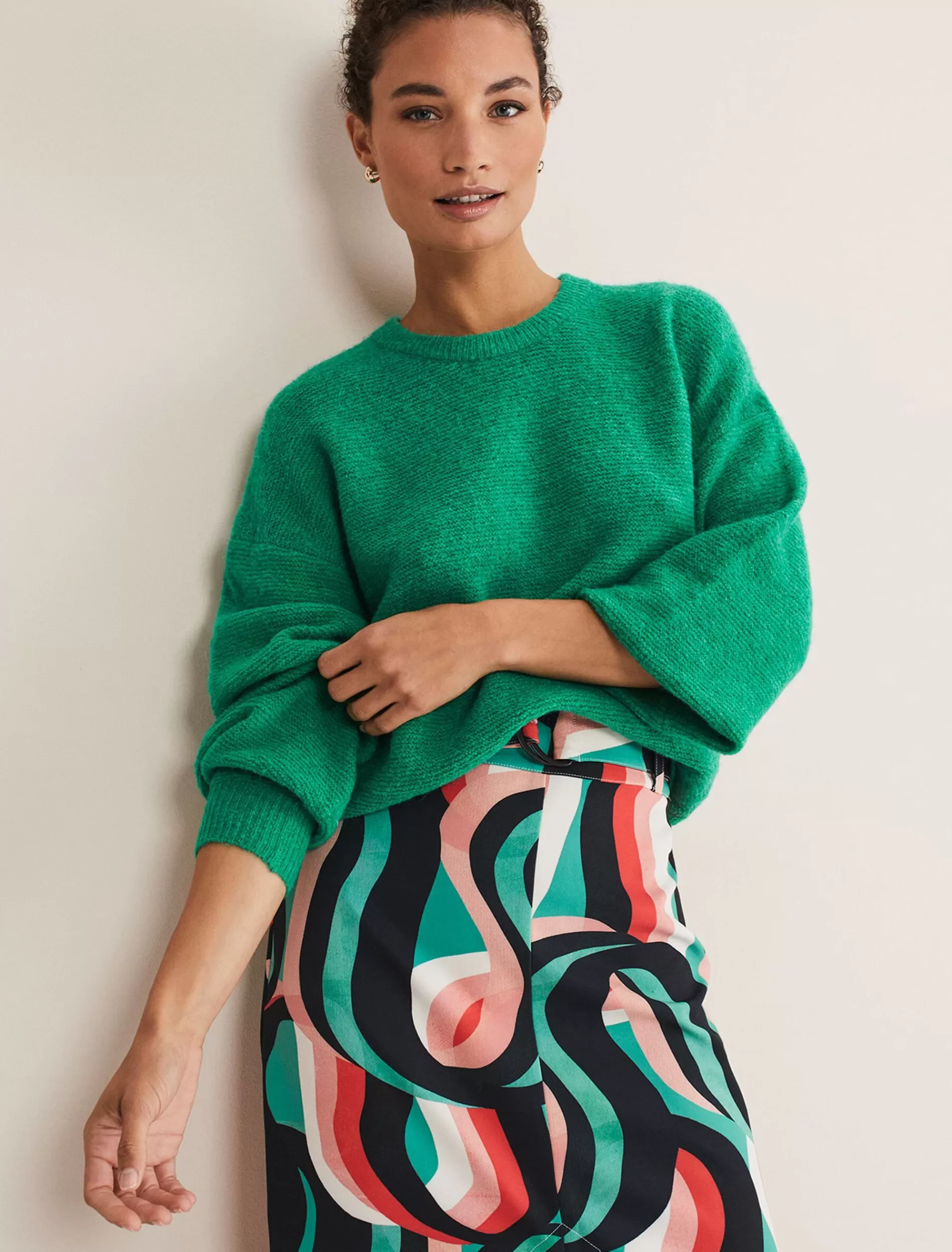 Phase Eight Amiah Mohair Knitted Jumper Bright Green Sale