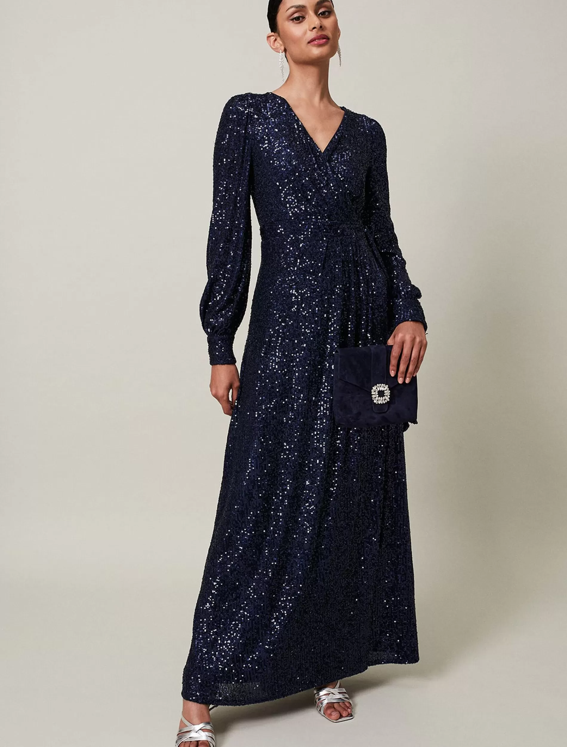 Phase Eight Amily Sequin Maxi Dress Navy Best Sale