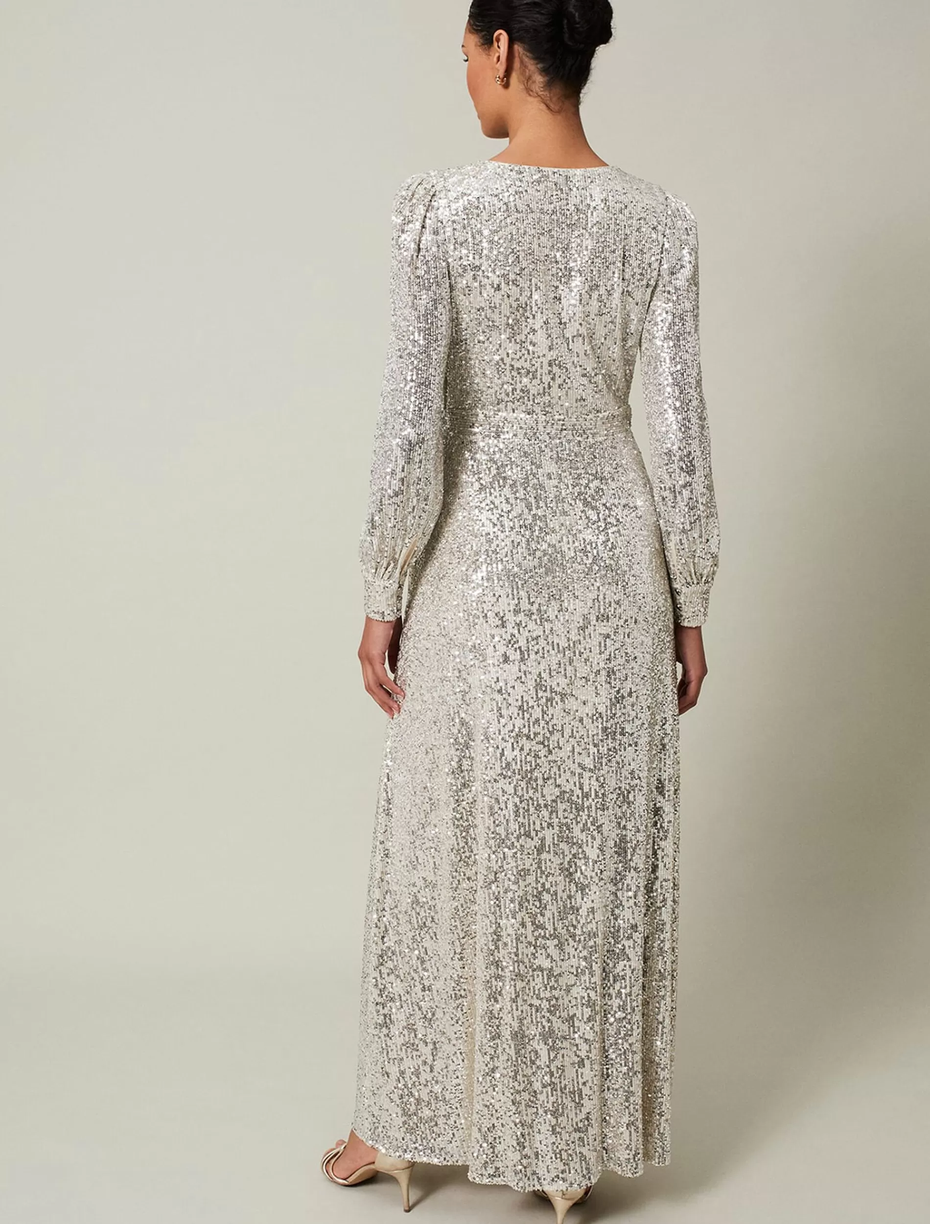 Phase Eight Amily Sequin Maxi Dress Silver Online