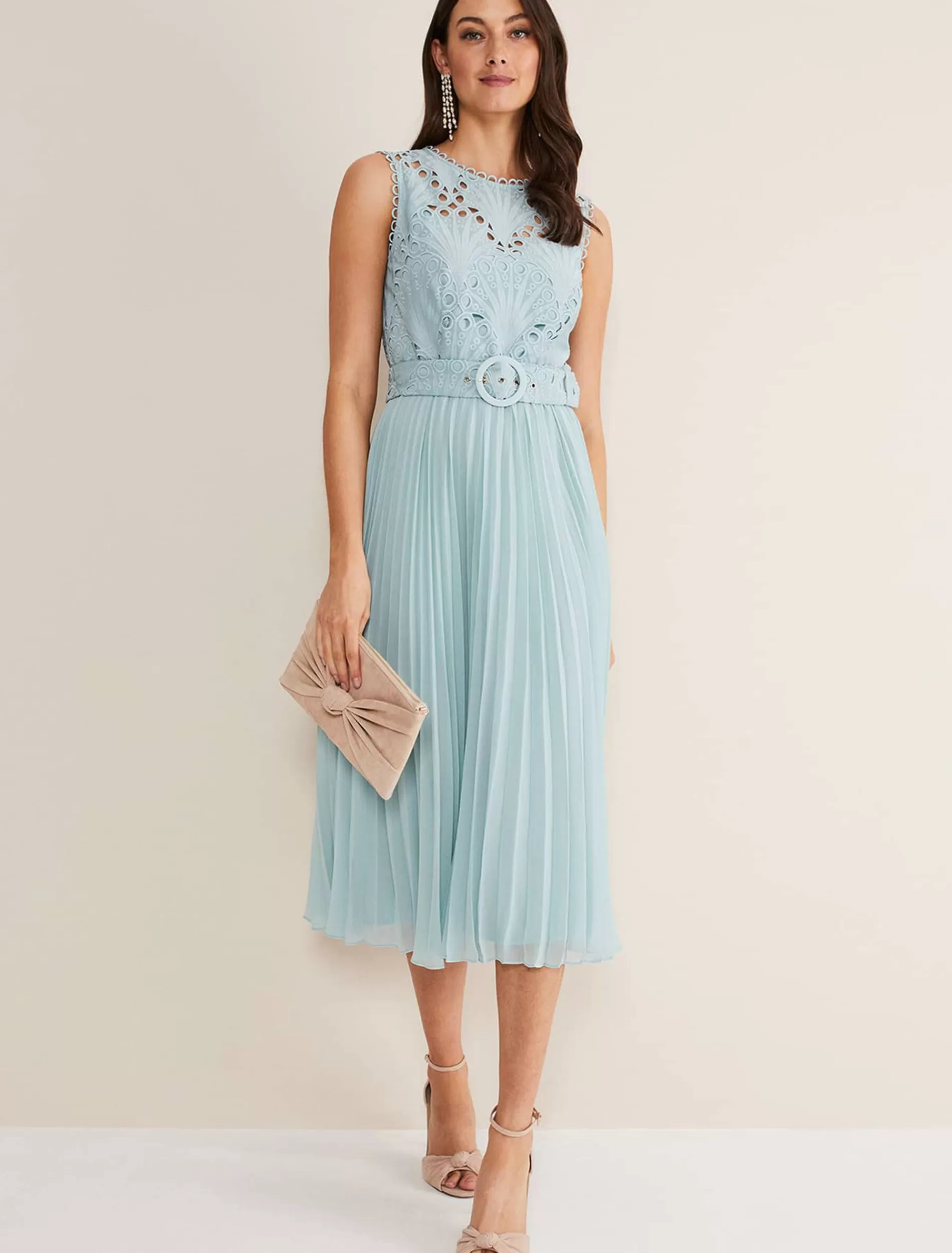 Phase Eight Amora Lace Bodice Midi Dress Peppermint Best