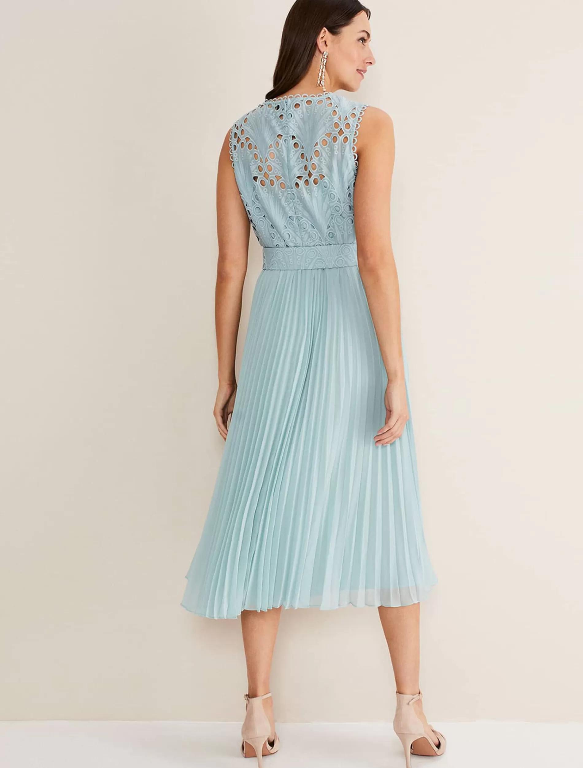 Phase Eight Amora Lace Bodice Midi Dress Peppermint Best