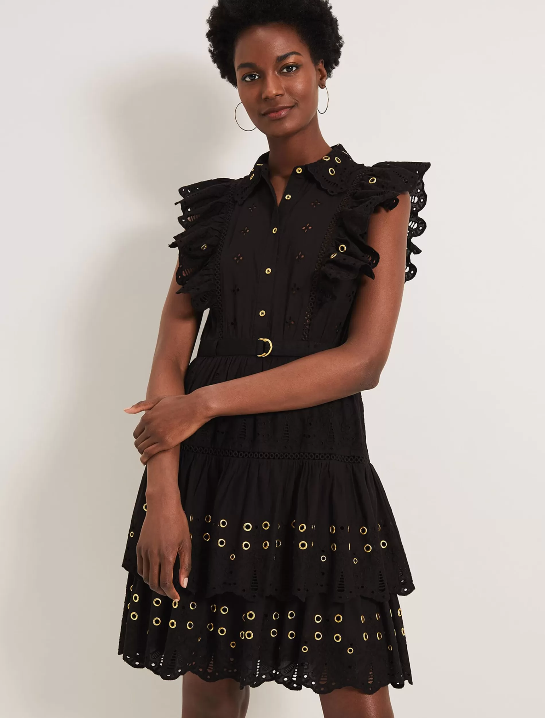 Phase Eight Ana Ruffle Dress Black Online