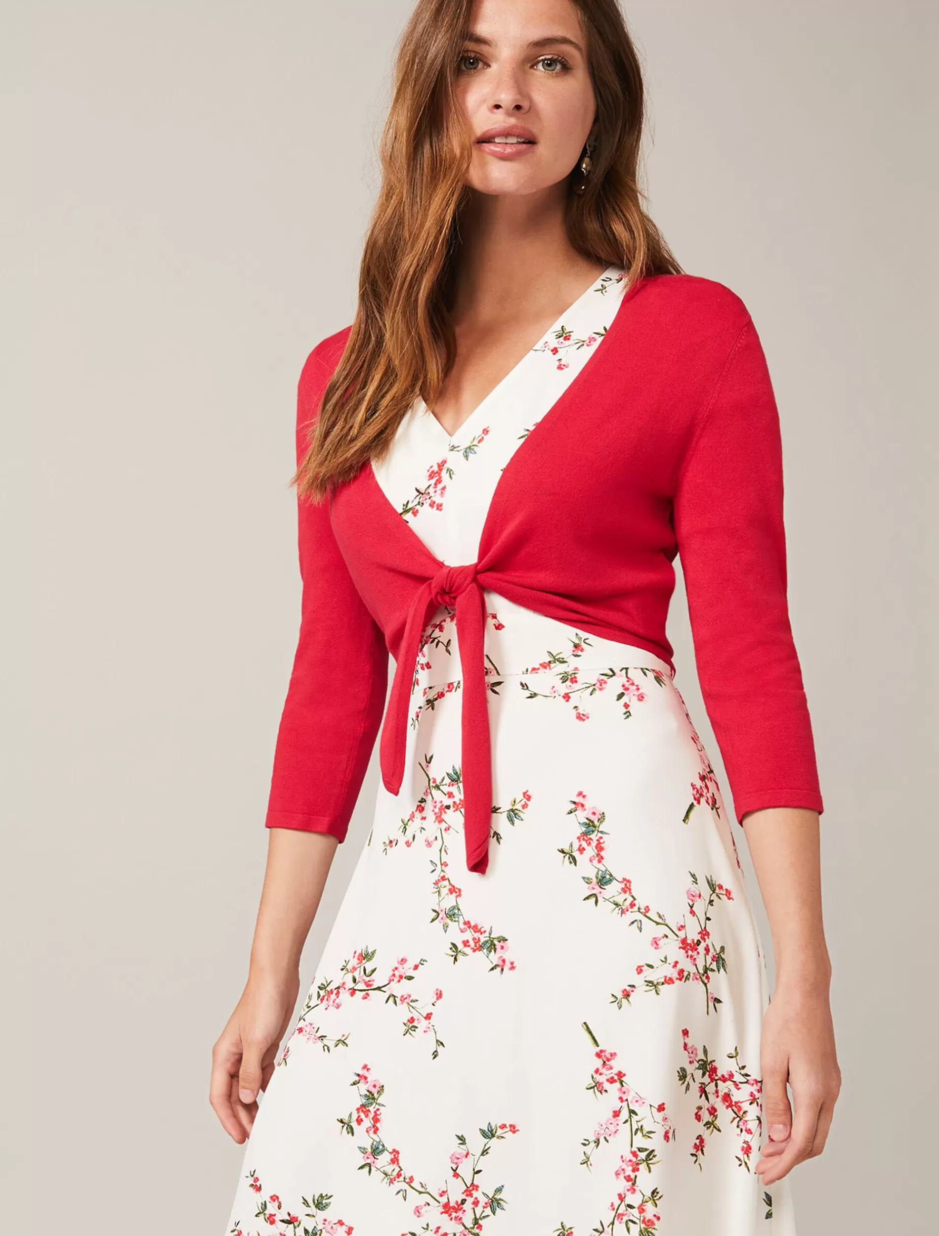 Phase Eight Ana Tie Front Knit Cover Up Coral Best
