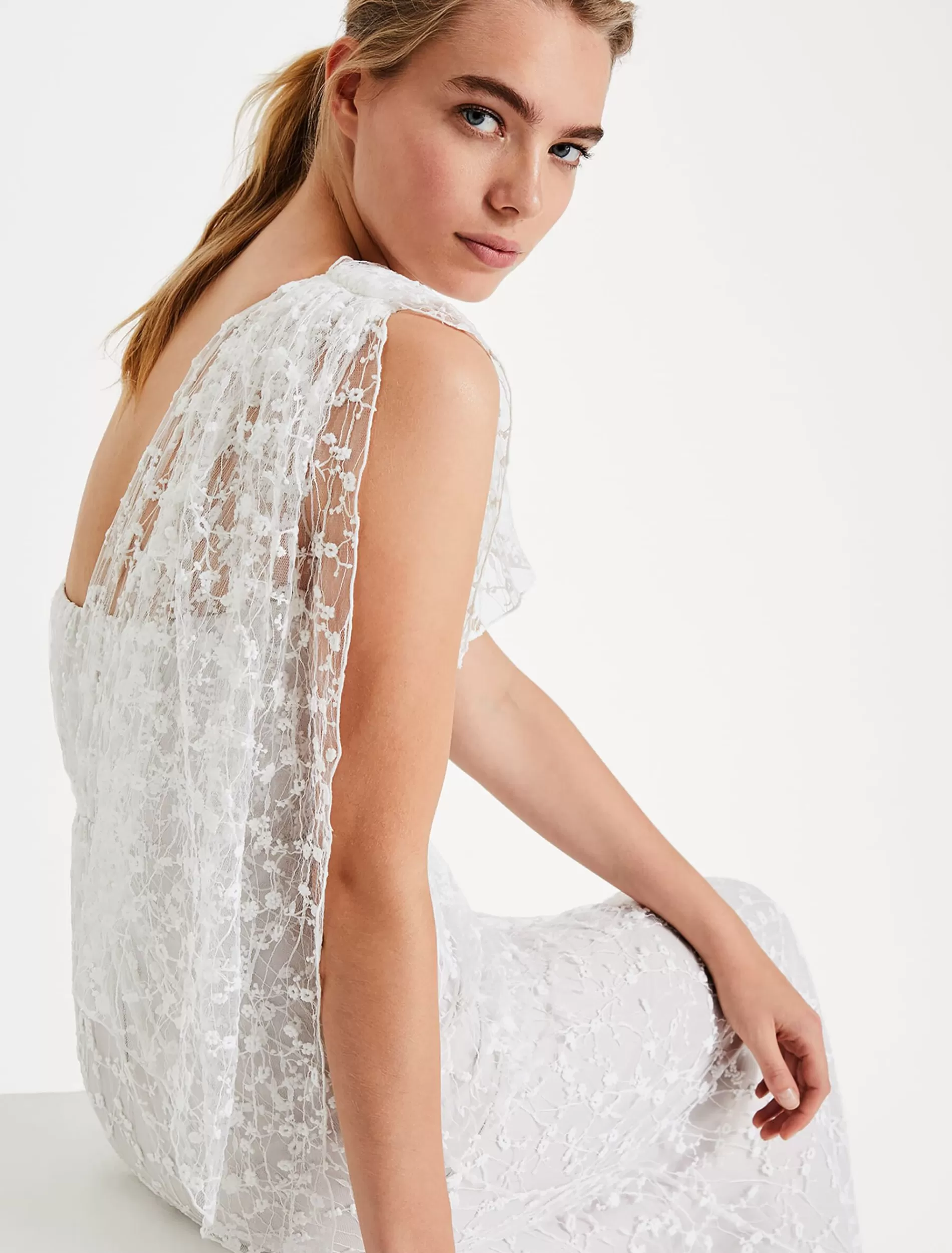 Phase Eight Anabel Lace One Shoulder Wedding Dress Pink Champagne Clearance