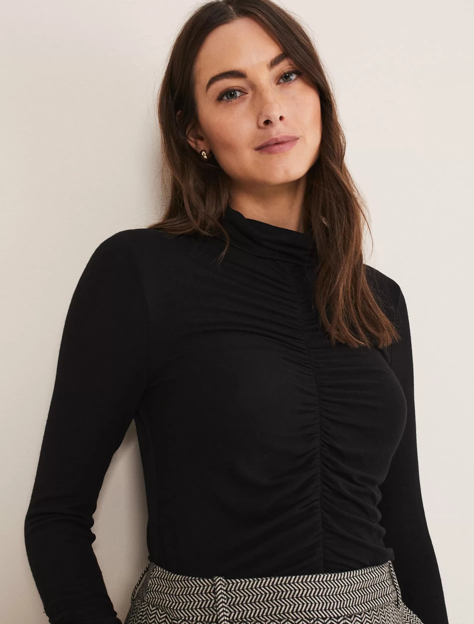 Phase Eight Anabelle Ruched Top Charcoal Clearance