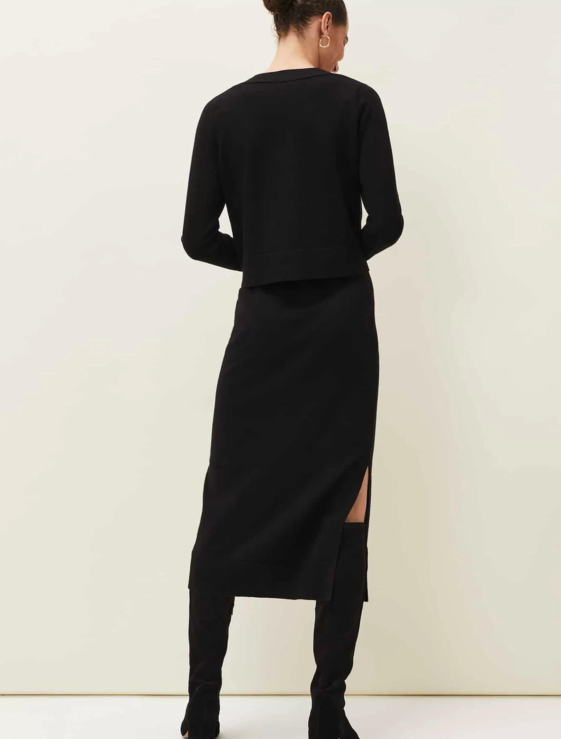 Phase Eight Anja Knitted Dress And Cardigan Co-Ord Black New
