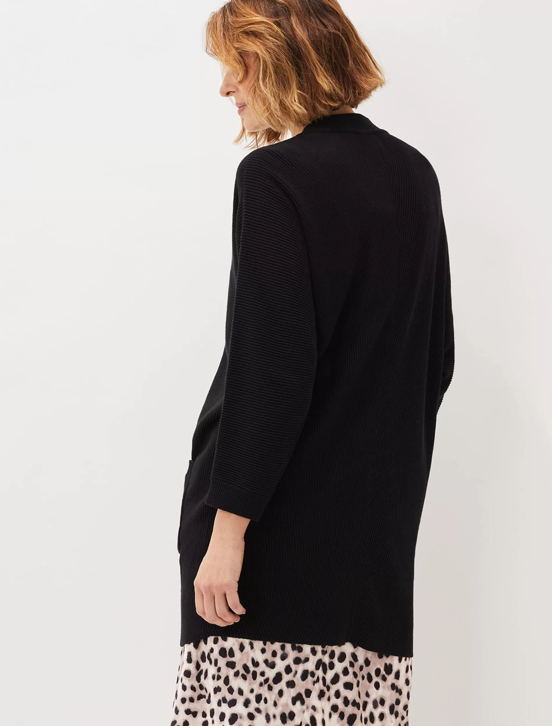 Phase Eight Annabella Ribbed Cocoon Cardigan Black Shop
