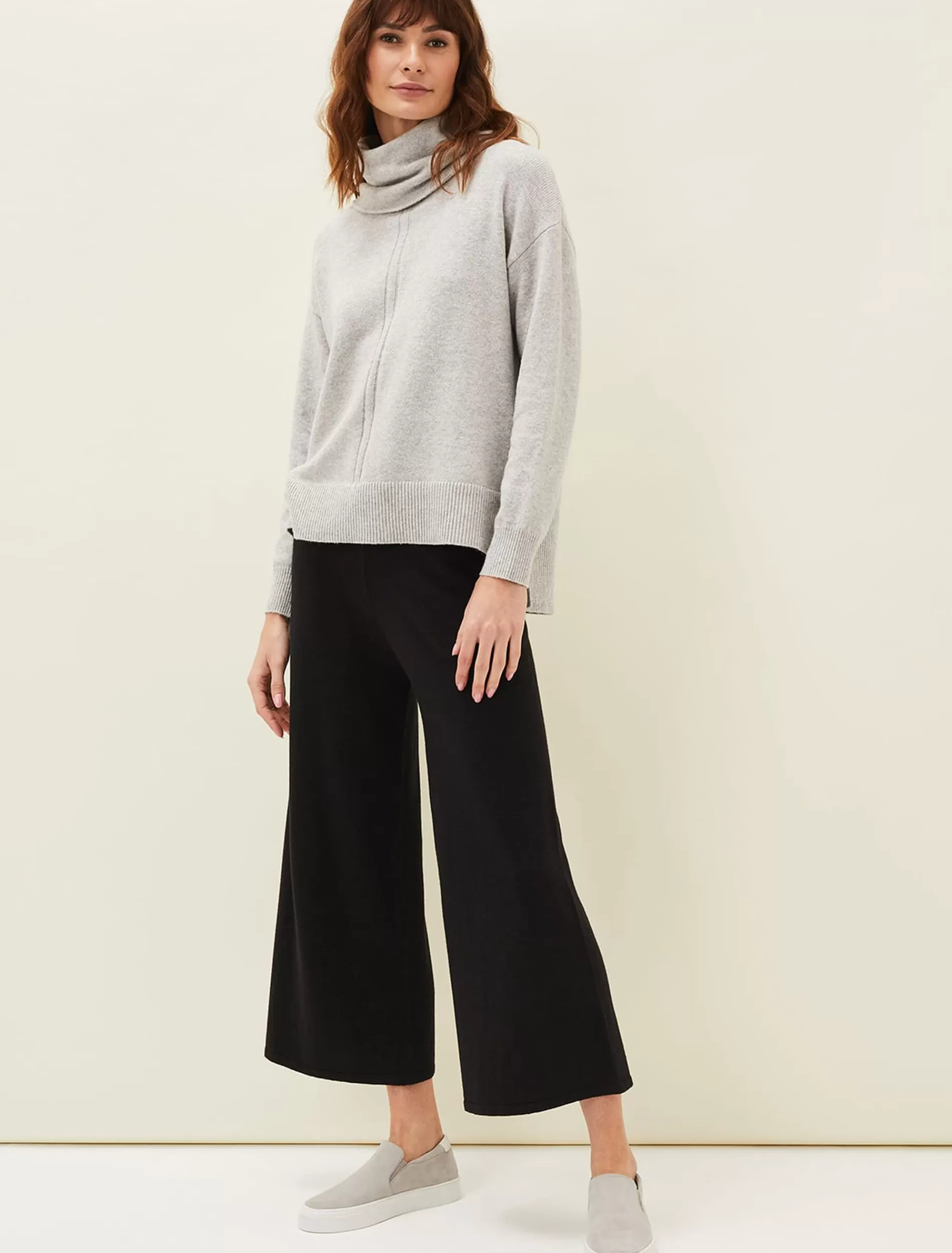 Phase Eight Annan Knitted Wide Leg Culottes Black Clearance