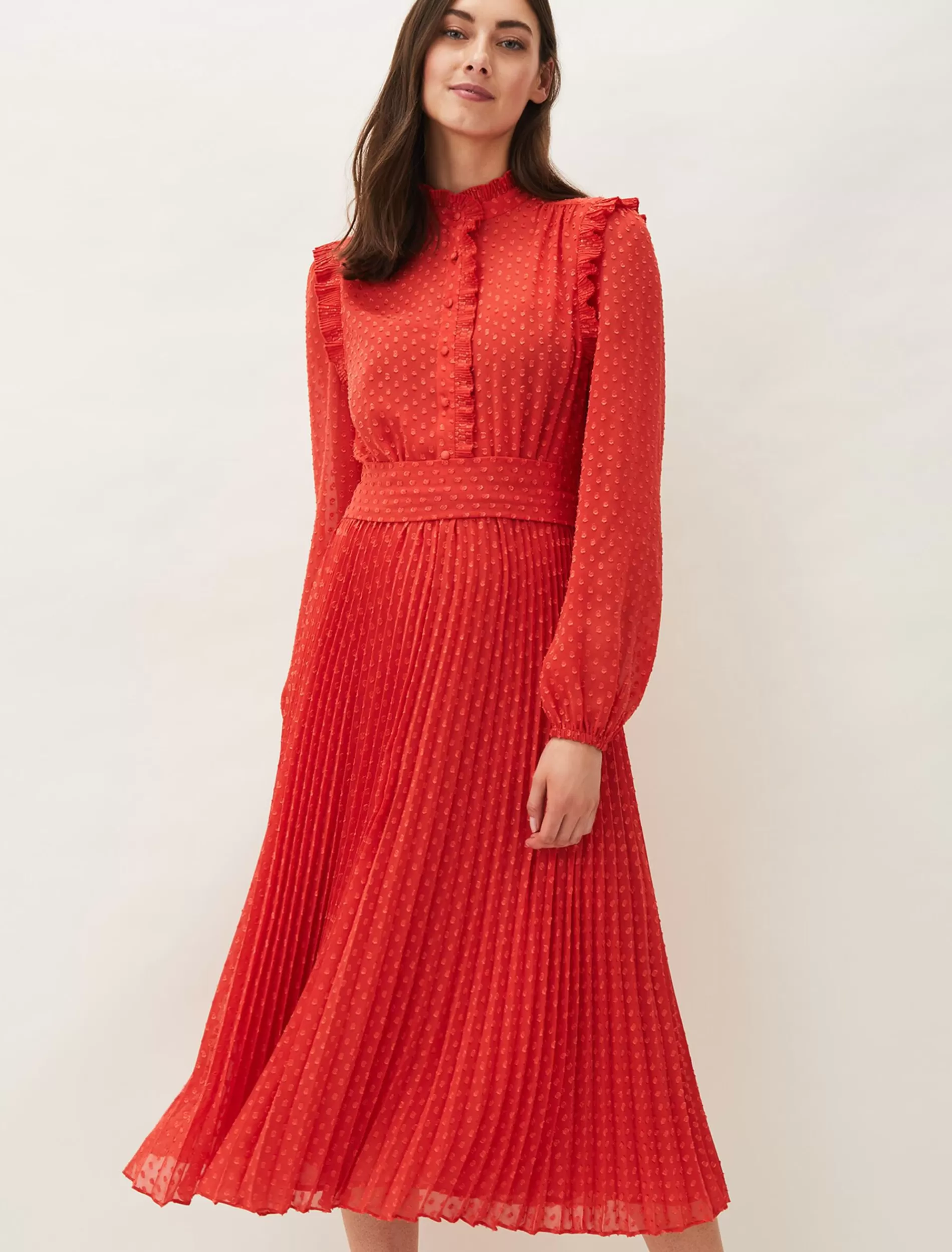 Phase Eight Annie Dobbie Pleat Dress Saffron Flash Sale