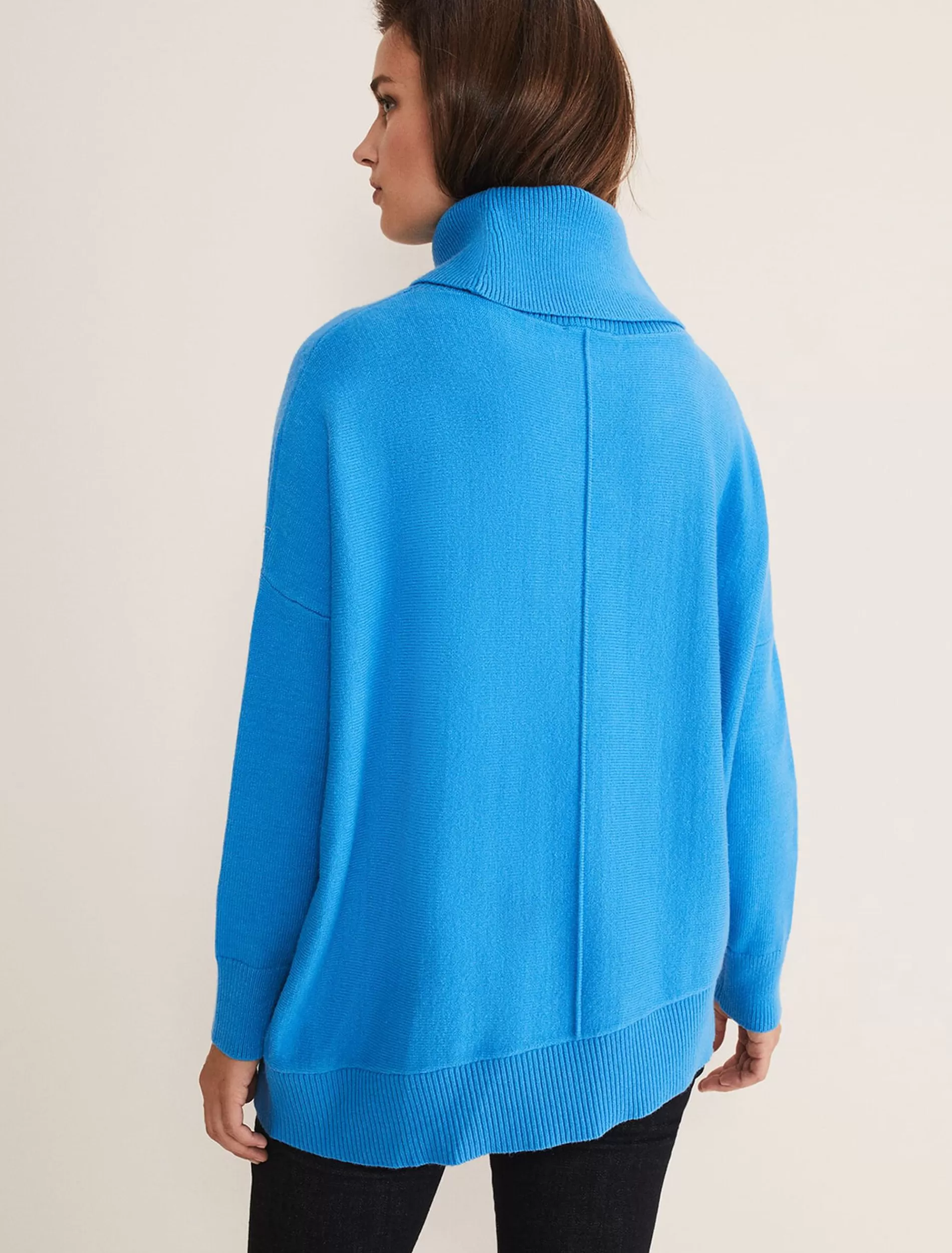 Phase Eight Annika Asymmetric Hem Chunky Jumper Pop Blue Shop