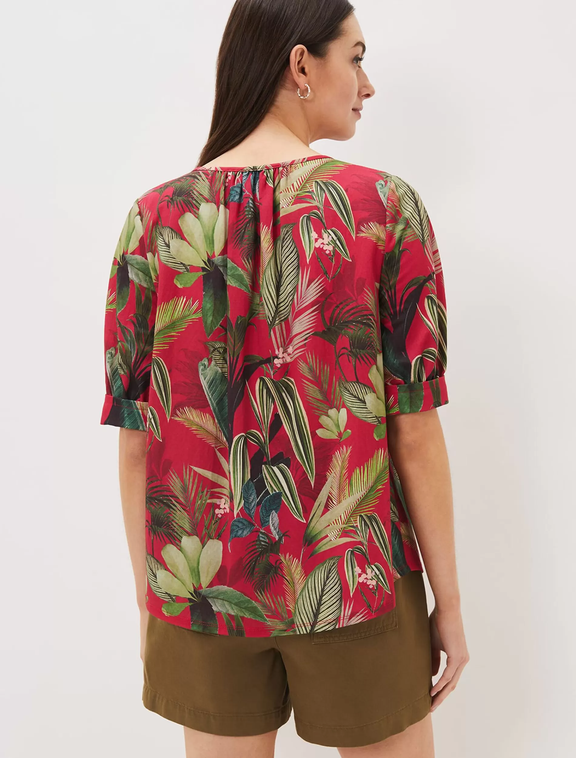 Phase Eight Antonia Tropical Print Top Hot Pink Flash Sale