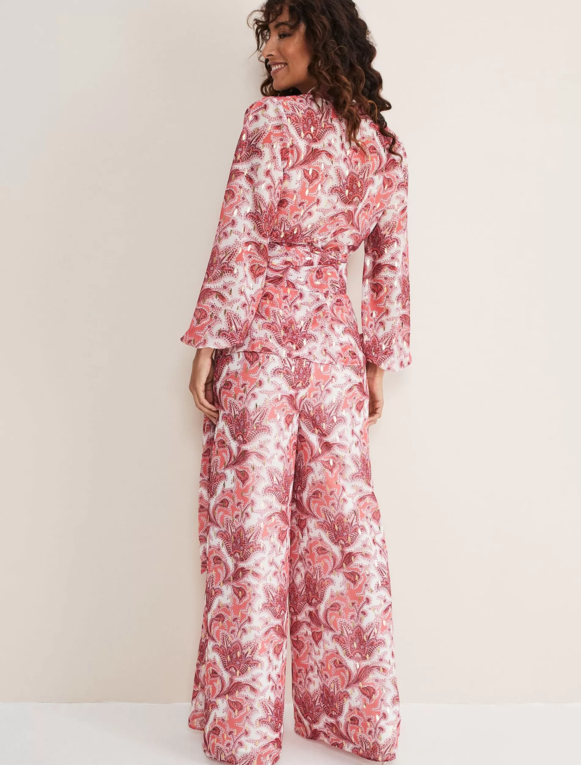 Phase Eight Arabella Print Trousers Sunset/Multi Discount
