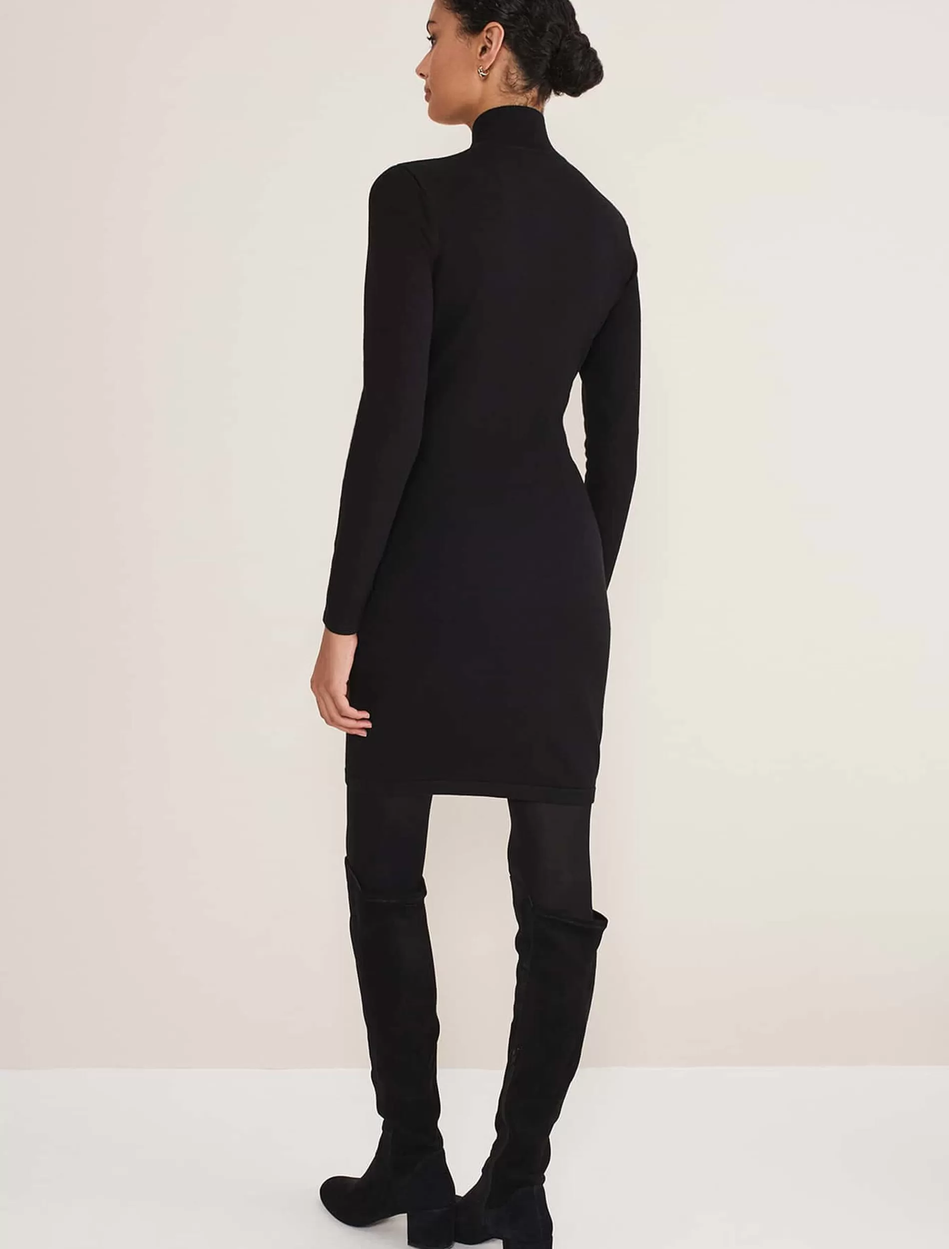 Phase Eight Arden Zip Detail Colourblock Knit Tunic Black/Ivory Flash Sale