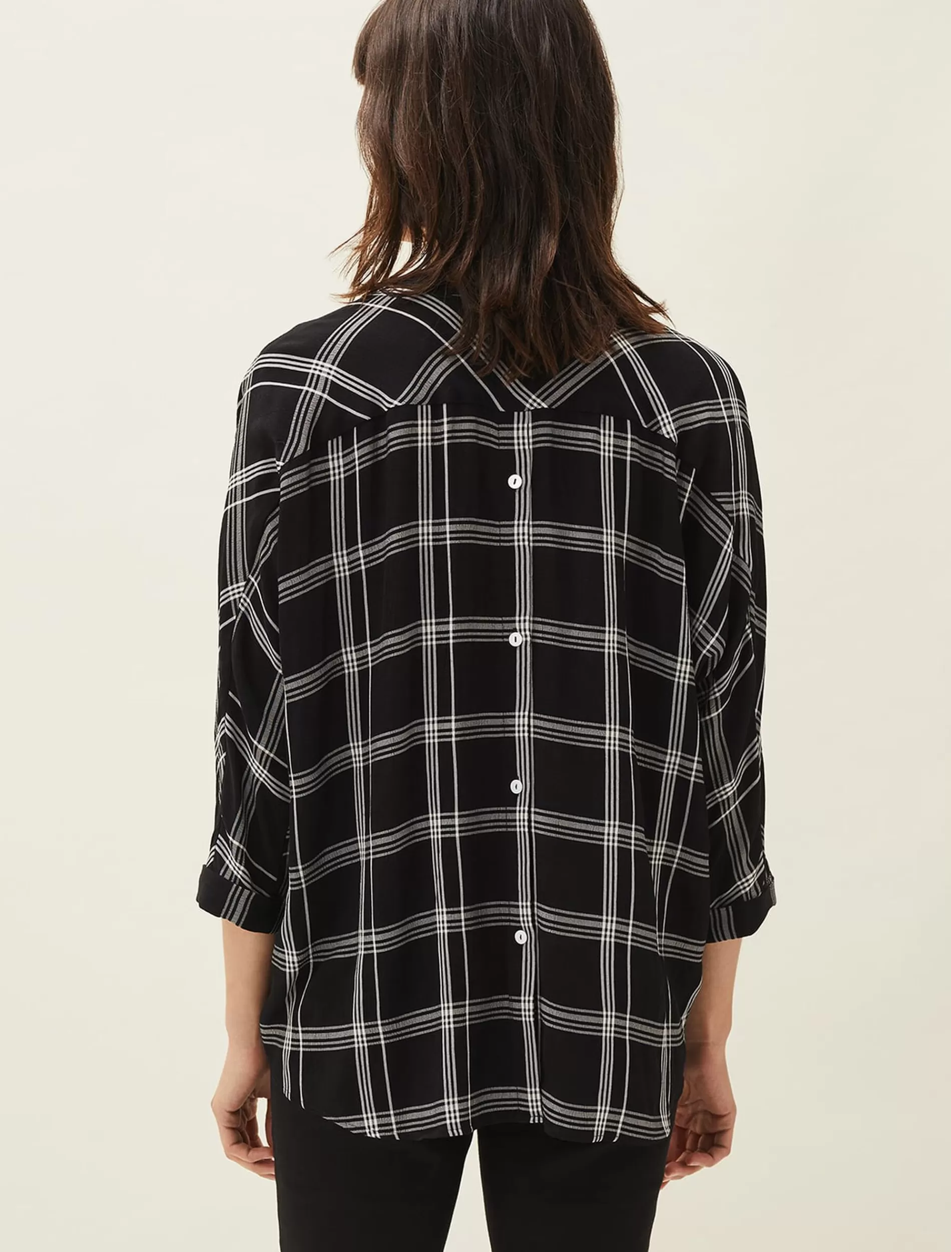 Phase Eight Arella Check Blouse Ivory/Black Sale